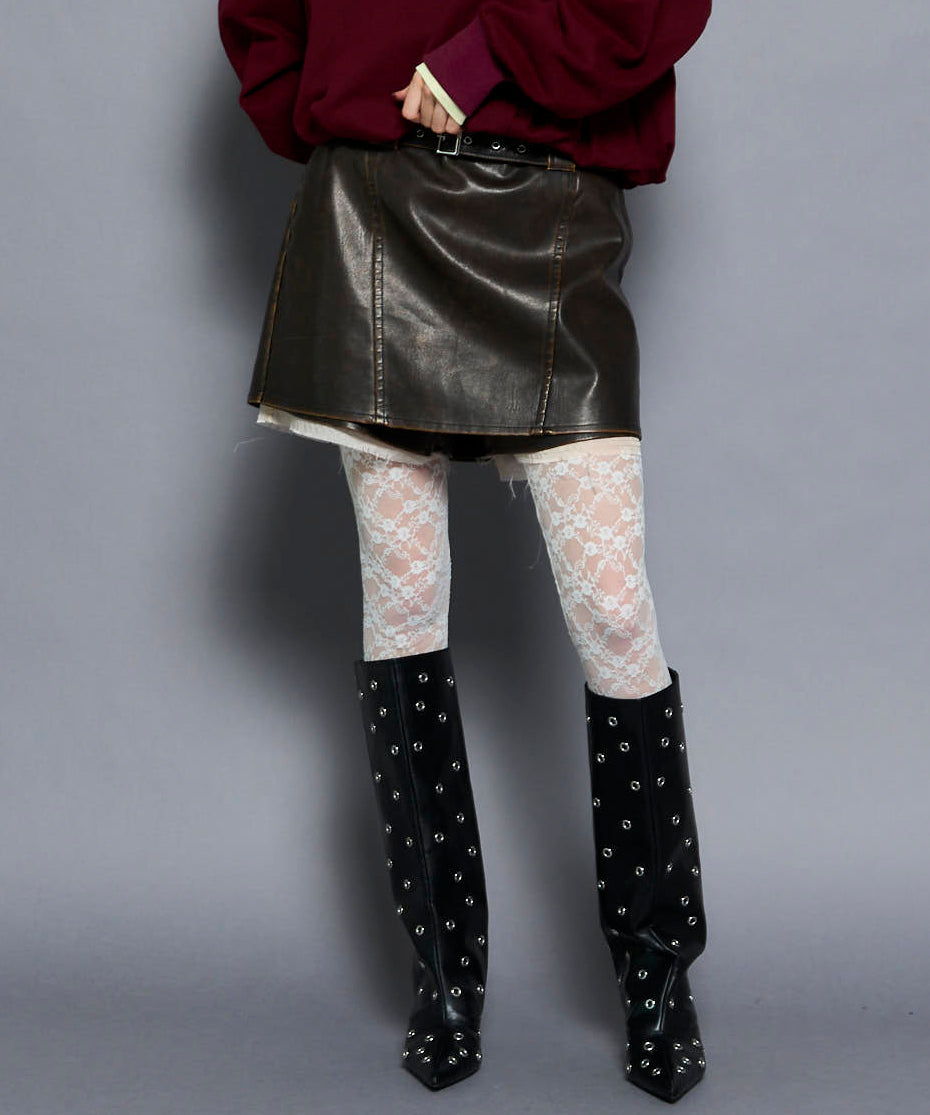 Belted Vegan Leather Culottes