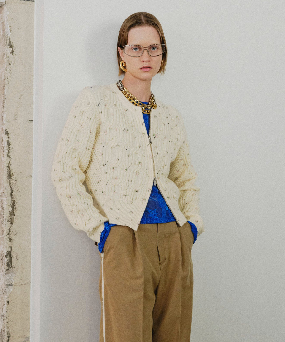 【26AUTUMN PRE-ORDER】Cable Flower Knit Cardigan