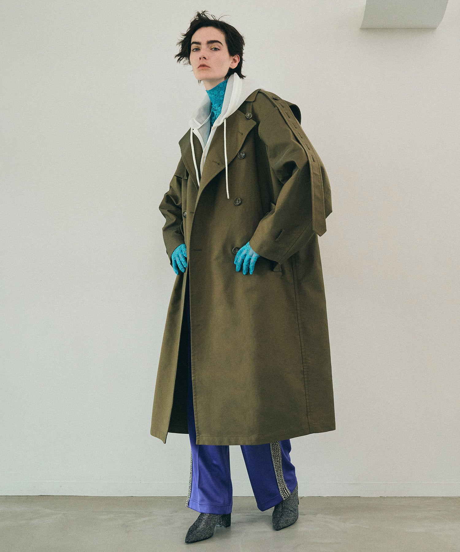 SALE】2way Over Middle Trench Coat