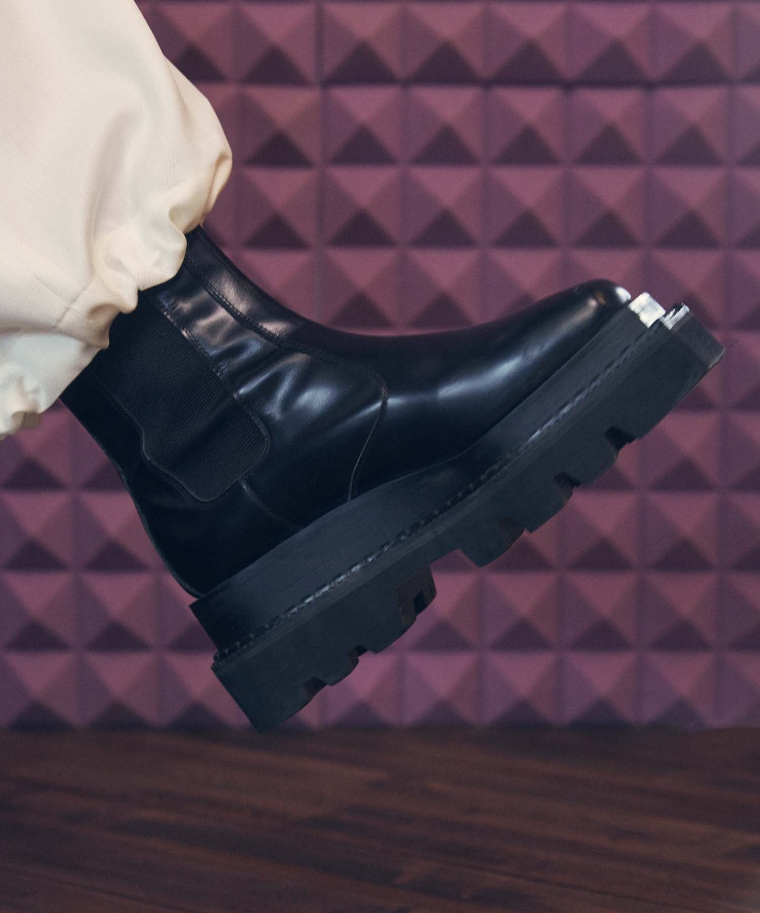 SPECIAL SHOES FACTORY COLLABORATION】Tank-Sole Side Gore Long Boots Ma SPECIAL SHOES FACTORY COLLABORATION】Tank-Sole Side Gore Long Boots Ma