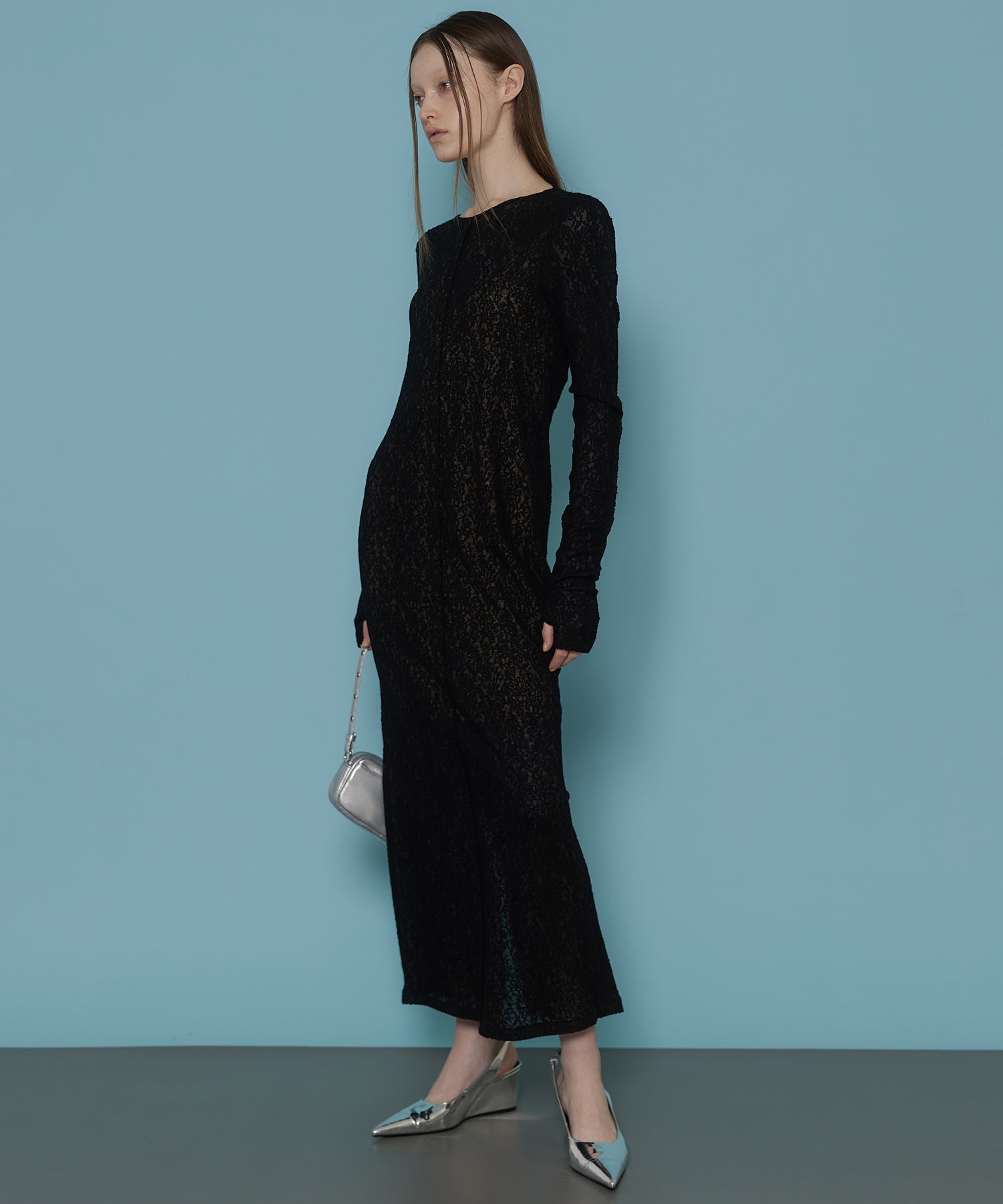 Maxi Length Lace One-piece Dress