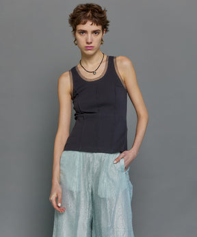 【PRE-ORDER】Tulle Piping 2way Tank Top
