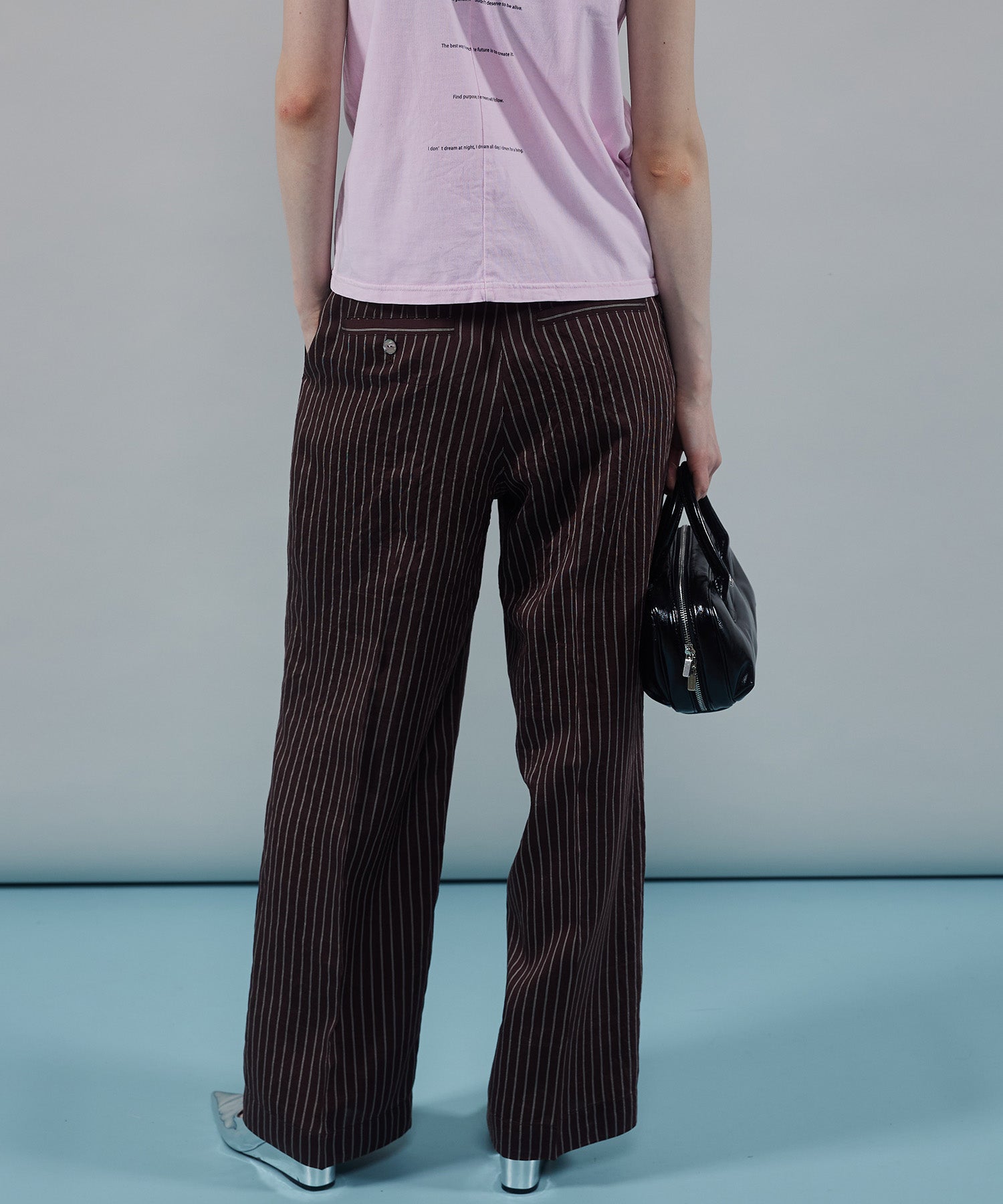 Washable Silky Stripe Easy Pants