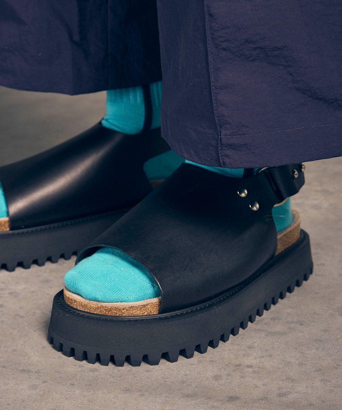 【SALE】【SPECIAL SHOES FACTORY COLLABORATION】Italian Vibram Sole Heel Strap Sandal Made In TOKYO