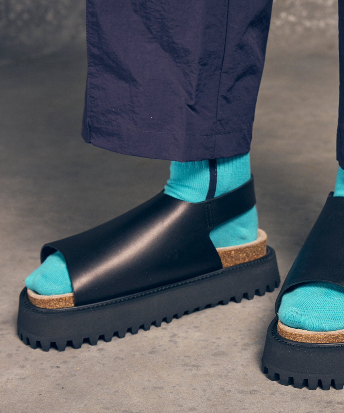 【SALE】【SPECIAL SHOES FACTORY COLLABORATION】Italian Vibram Sole Heel Strap Sandal Made In TOKYO