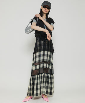 【PRE-ORDER】Check Tulle One-piece Dress