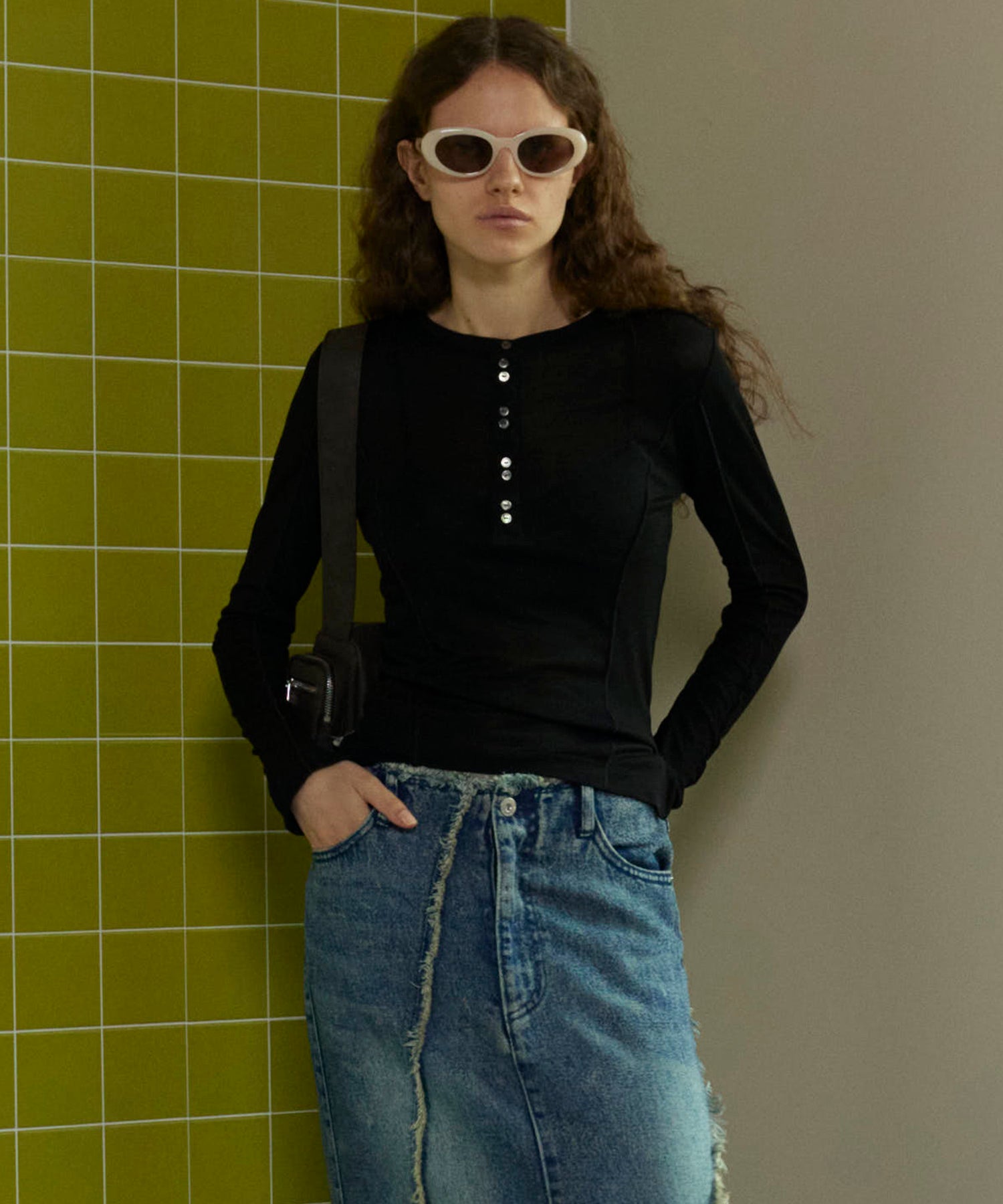 シアーメローステッチトップス　MAISON SPECIAL メゾンスペシャル SALE】2way Sheer Mellow Stitched Tops