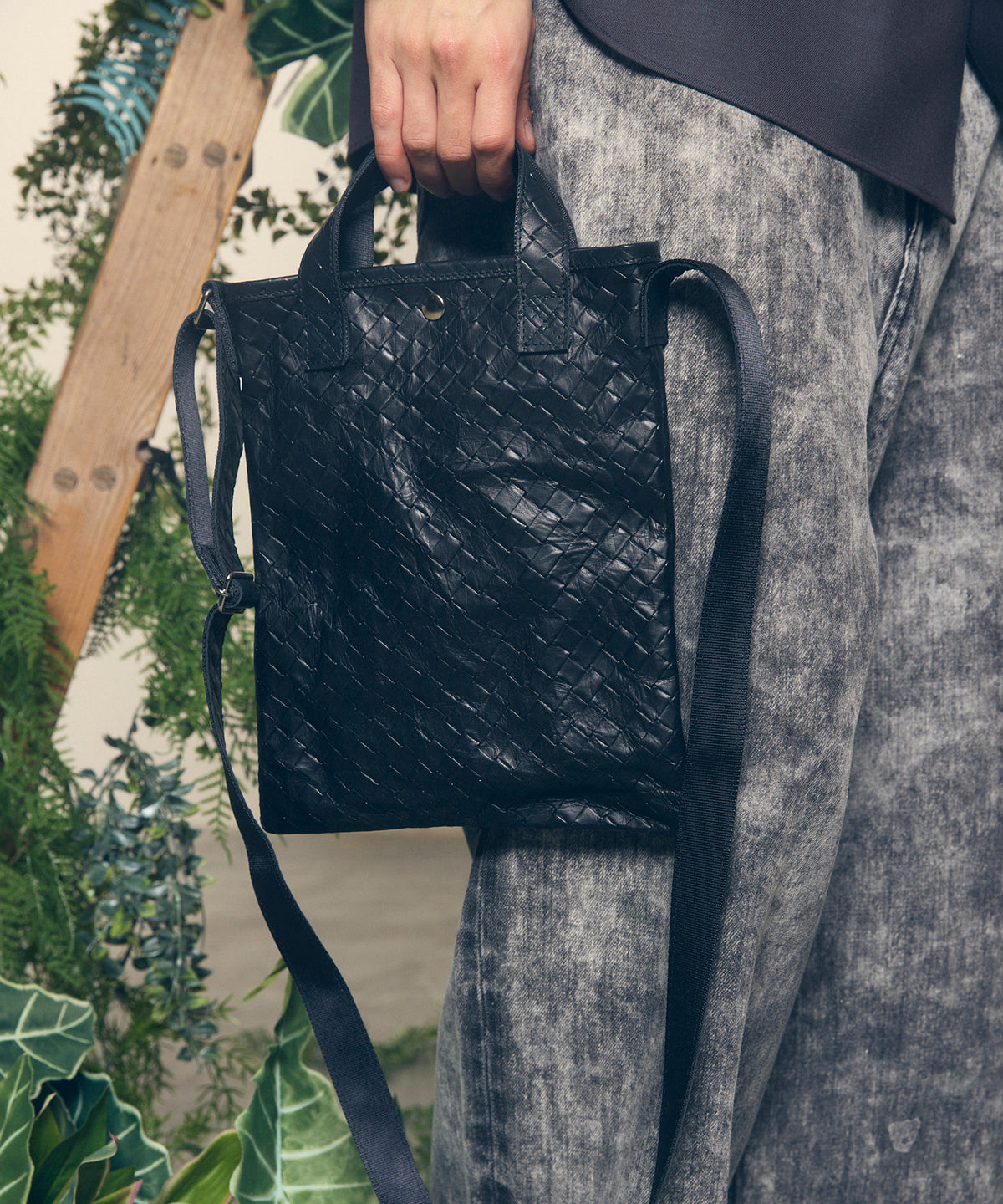 Aluminum Bonded Leather Mini Shoulder Bag