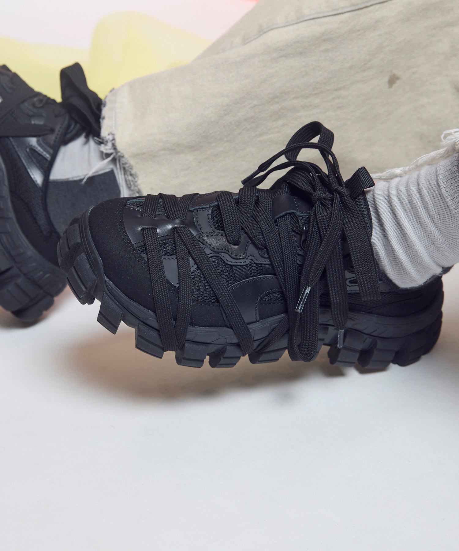 SPECIAL SHOES FACTORY コラボ】ラトリングソールスニーカーミュール