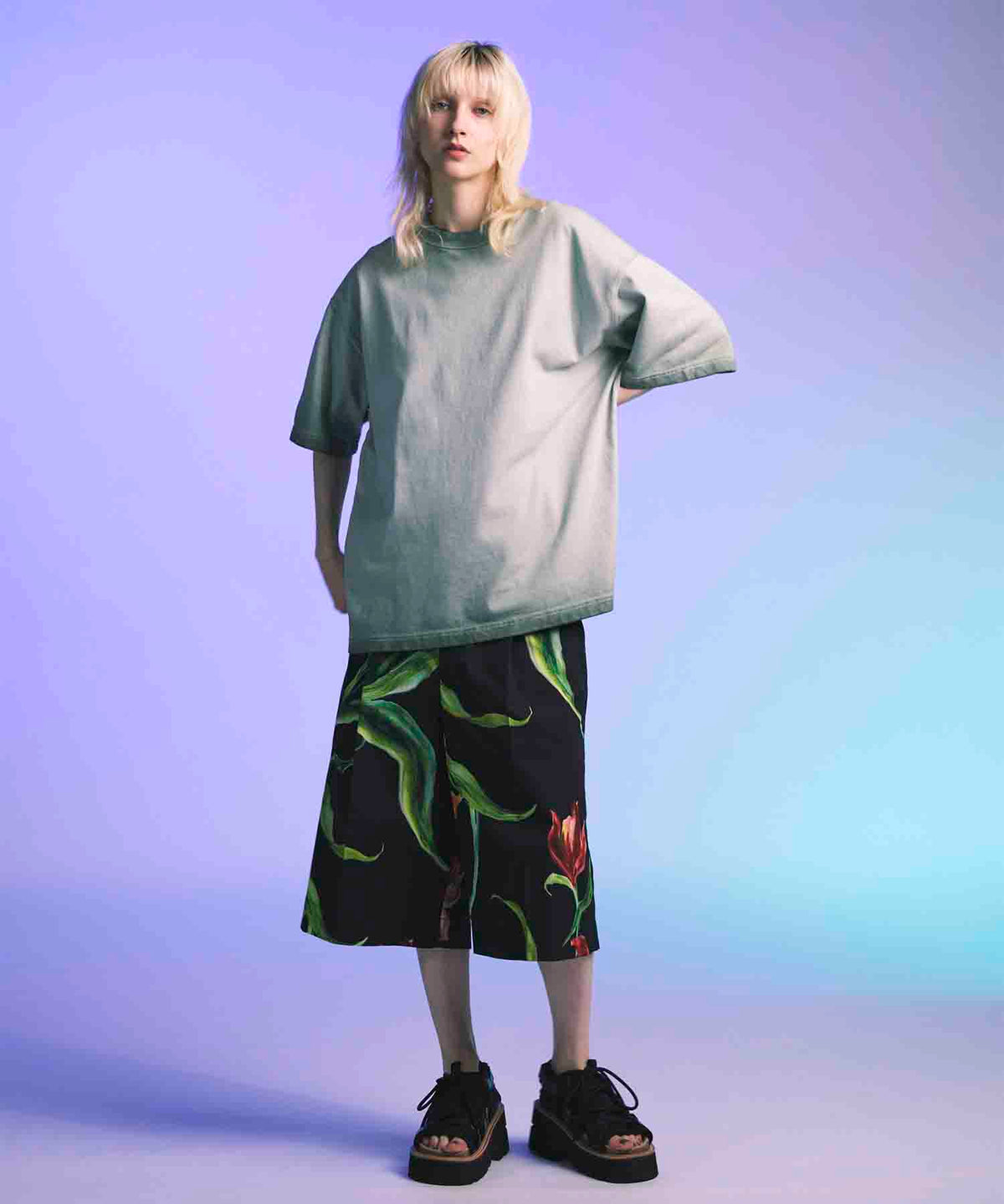 Cold-Dye Prime-Over Crew Neck T-Shirt