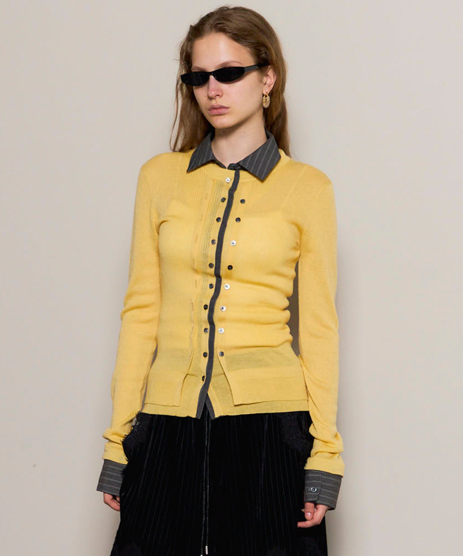 2way Shirt Knit Docking Tops