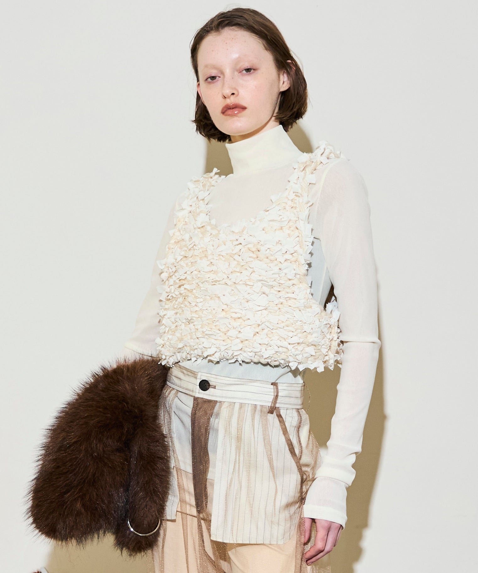 【新品未使用】Shirring ribbon camisole ショルダーリボンシャーリングキャミタンクトップ／ shoulder