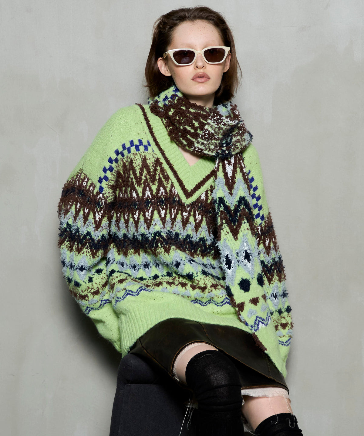 【25WINTER PRE-ORDER】Mokemoke Argyle Knit Pullover