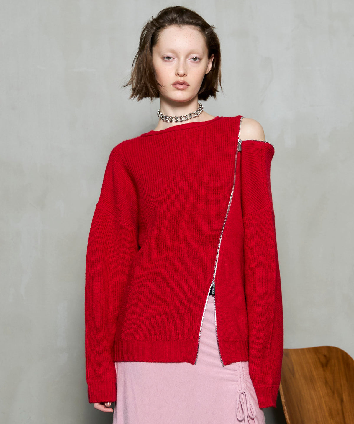 【25WINTER PRE-ORDER】Long Zipper Knit Pullover