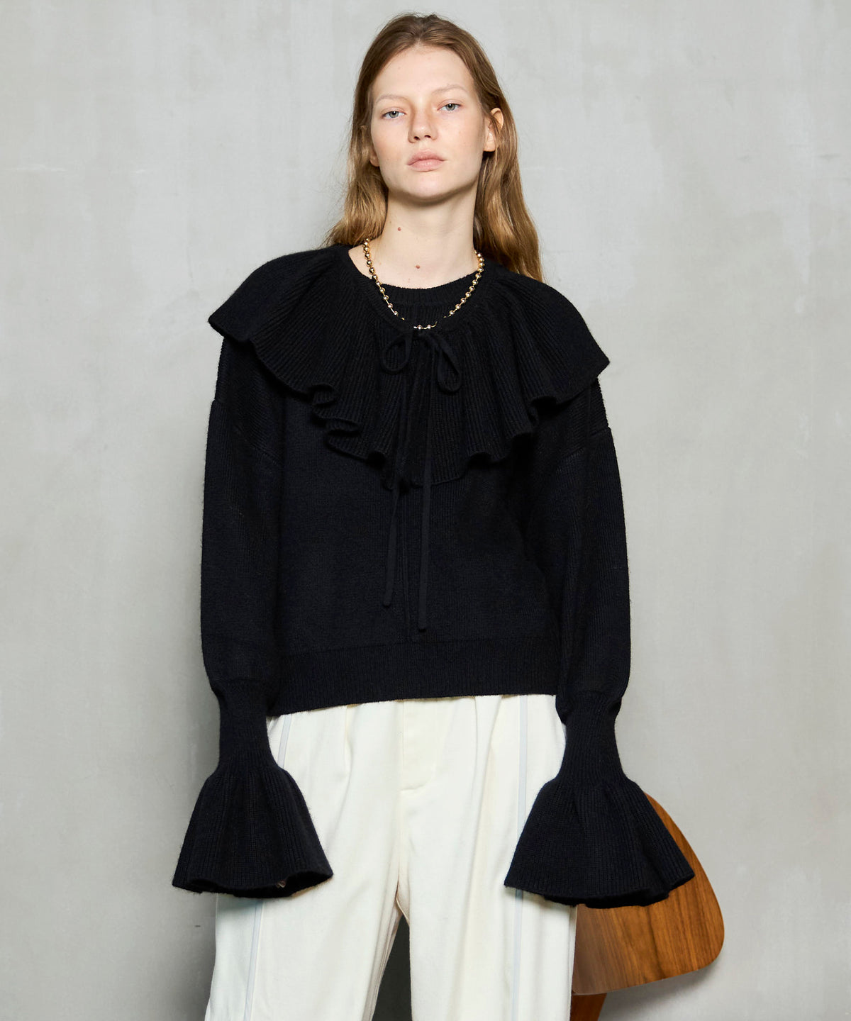 【25WINTER PRE-ORDER】2way Ruffle Collar Knit