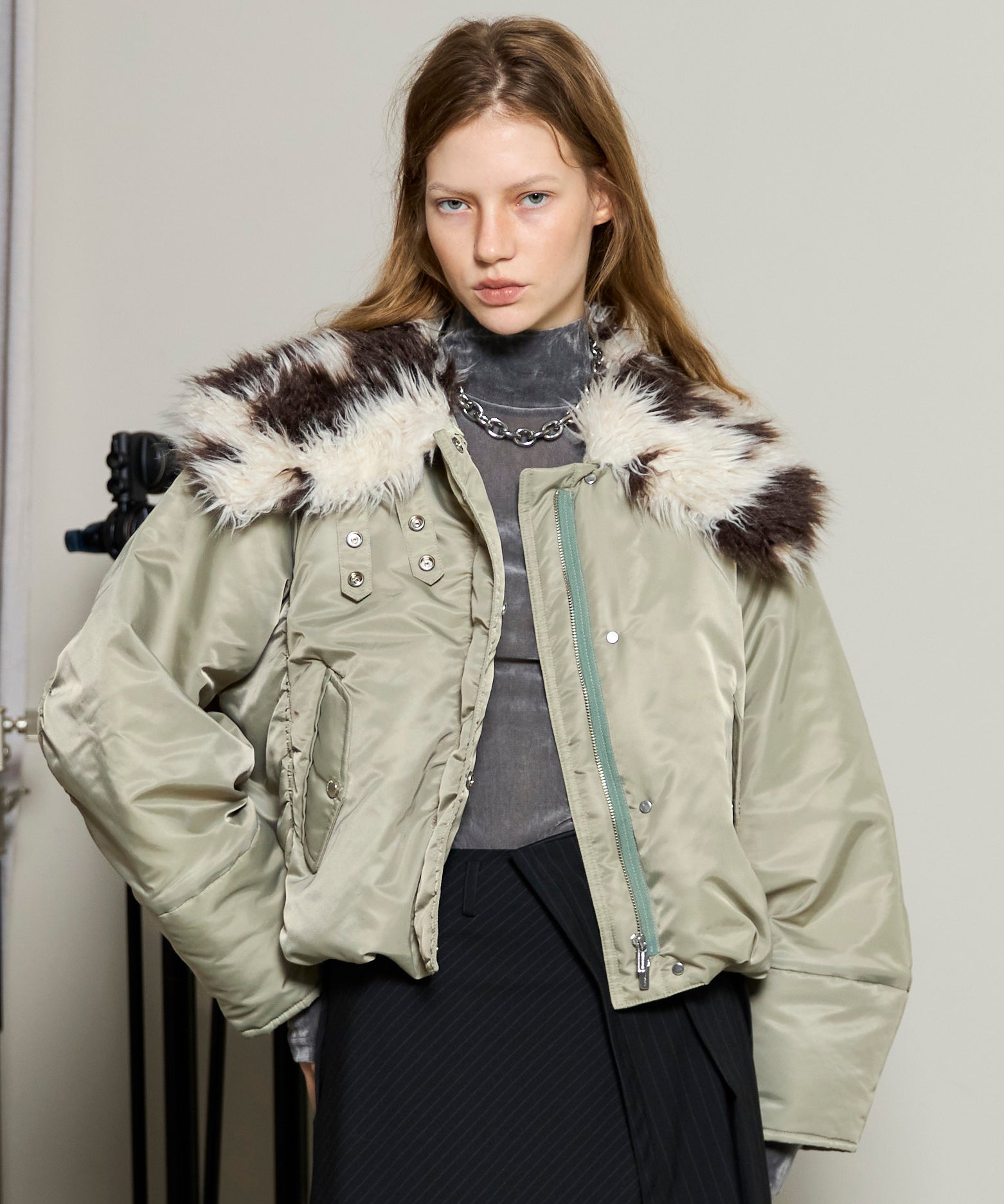 25WINTER PRE-ORDER】Fur Collar Padded Blouson