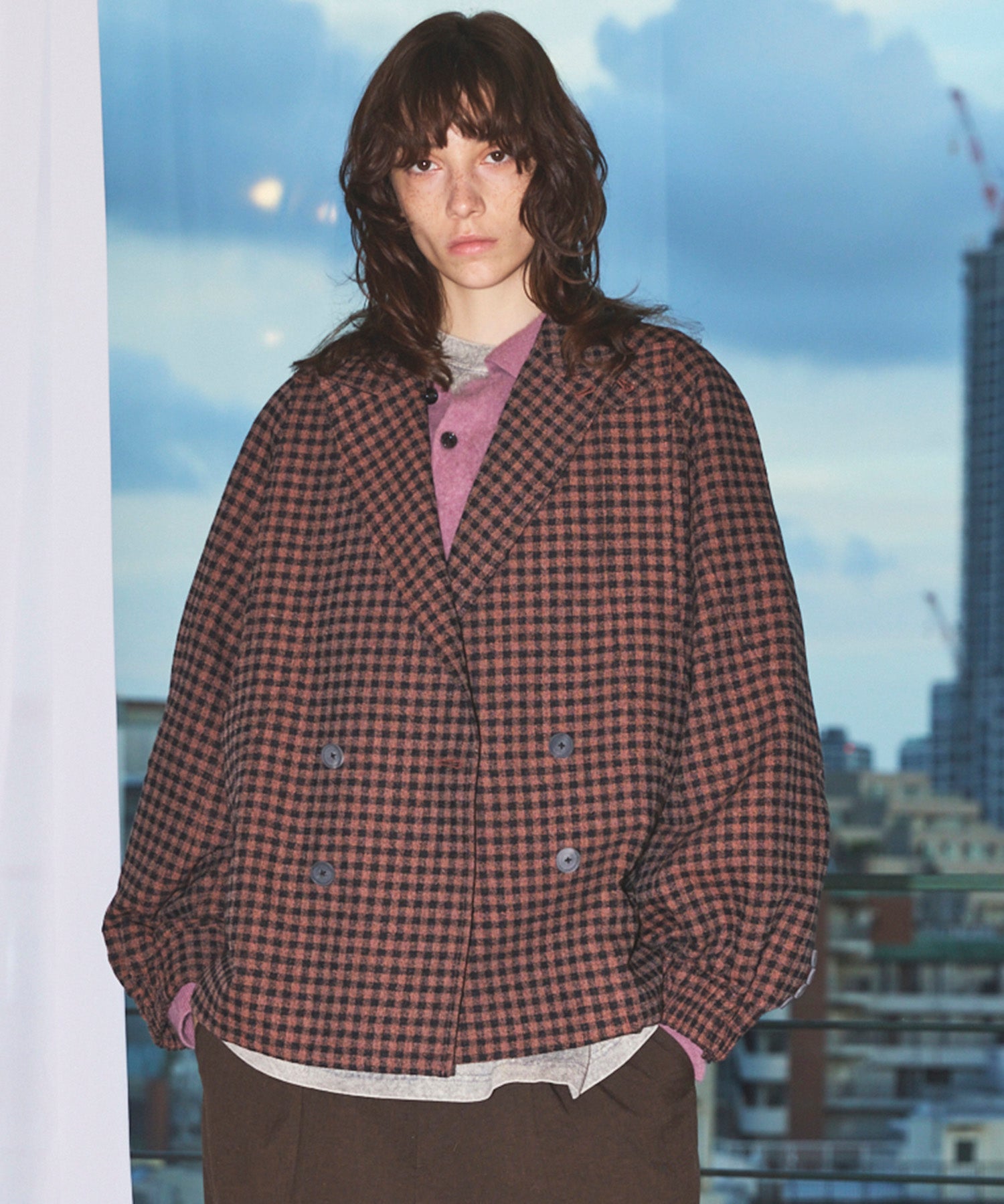 Italian Dead Stock Fabric】Prime-Over Curved Pocket Jacket