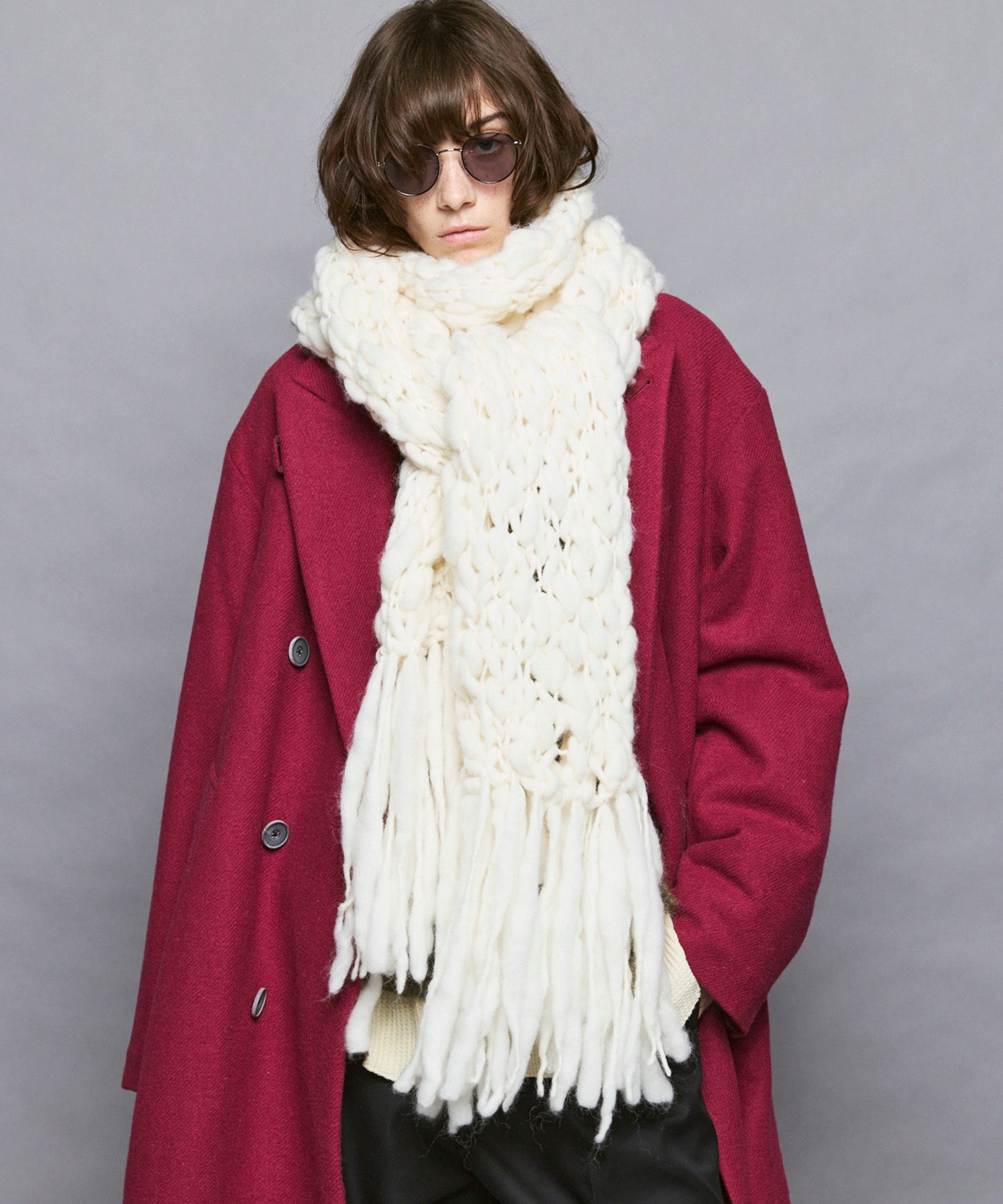Curated visual reference: Picture Idea: Volume Yarn Fringe Scarf