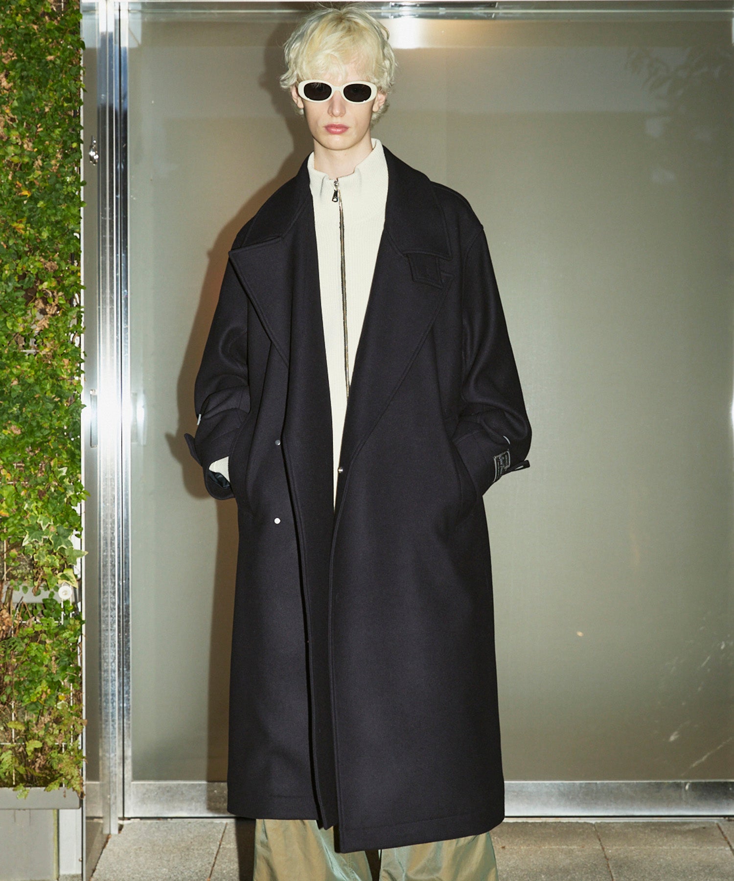 MAISON SPECIAL Super140s メルトン ダブルコート Super140s Prime-Over Melton Double Breasted Coat