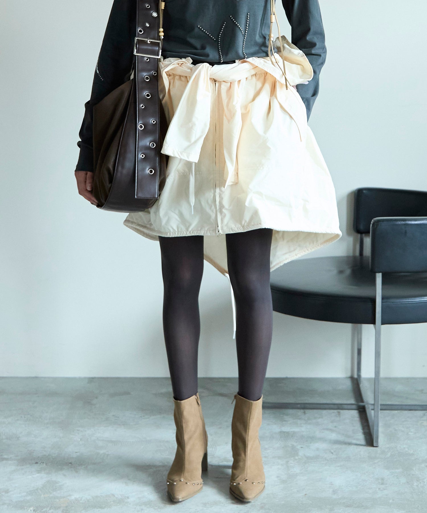 OPEN YY】Woven WRAP PADDED SKIRT