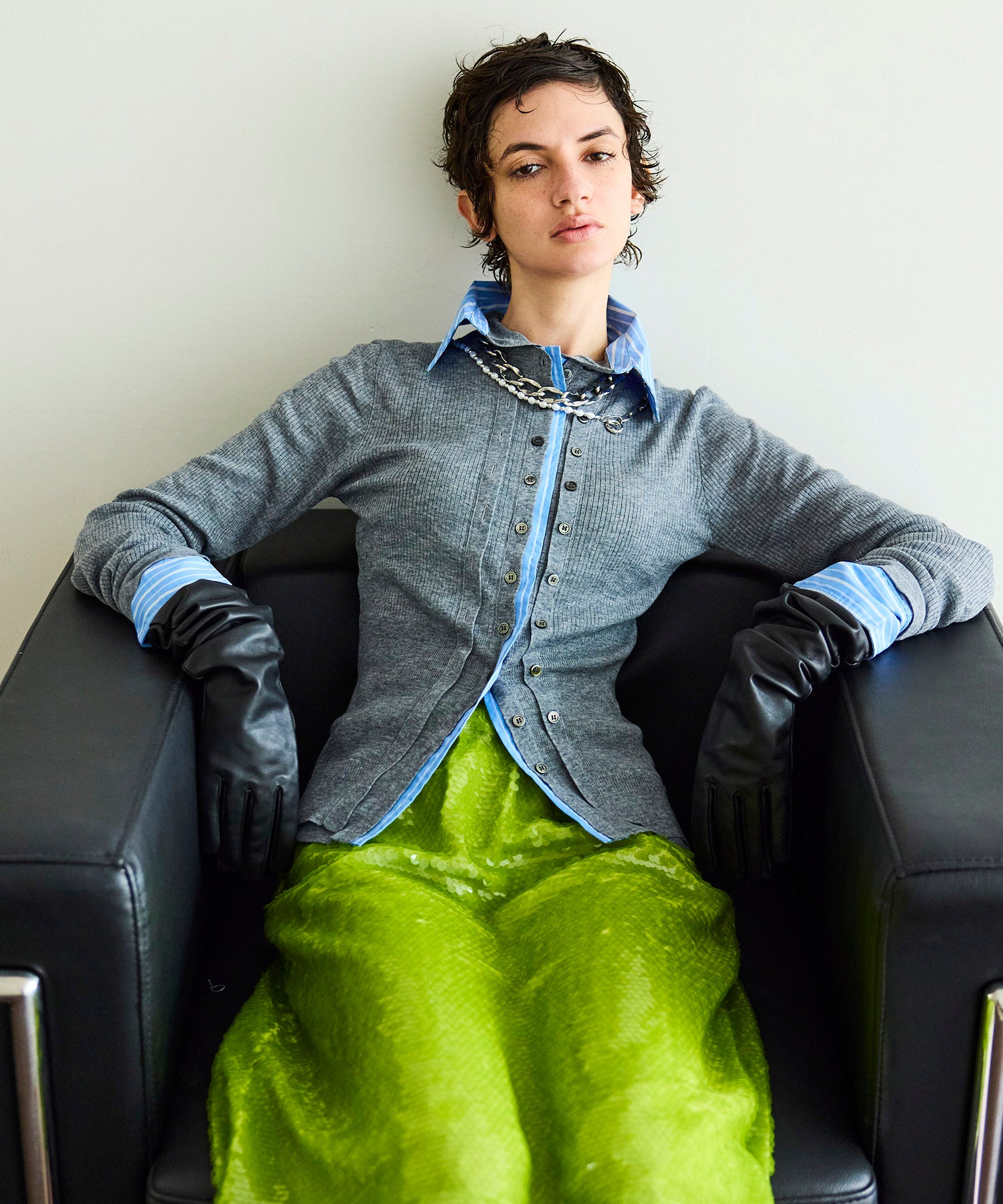 2way Shirt Knit Docking Tops