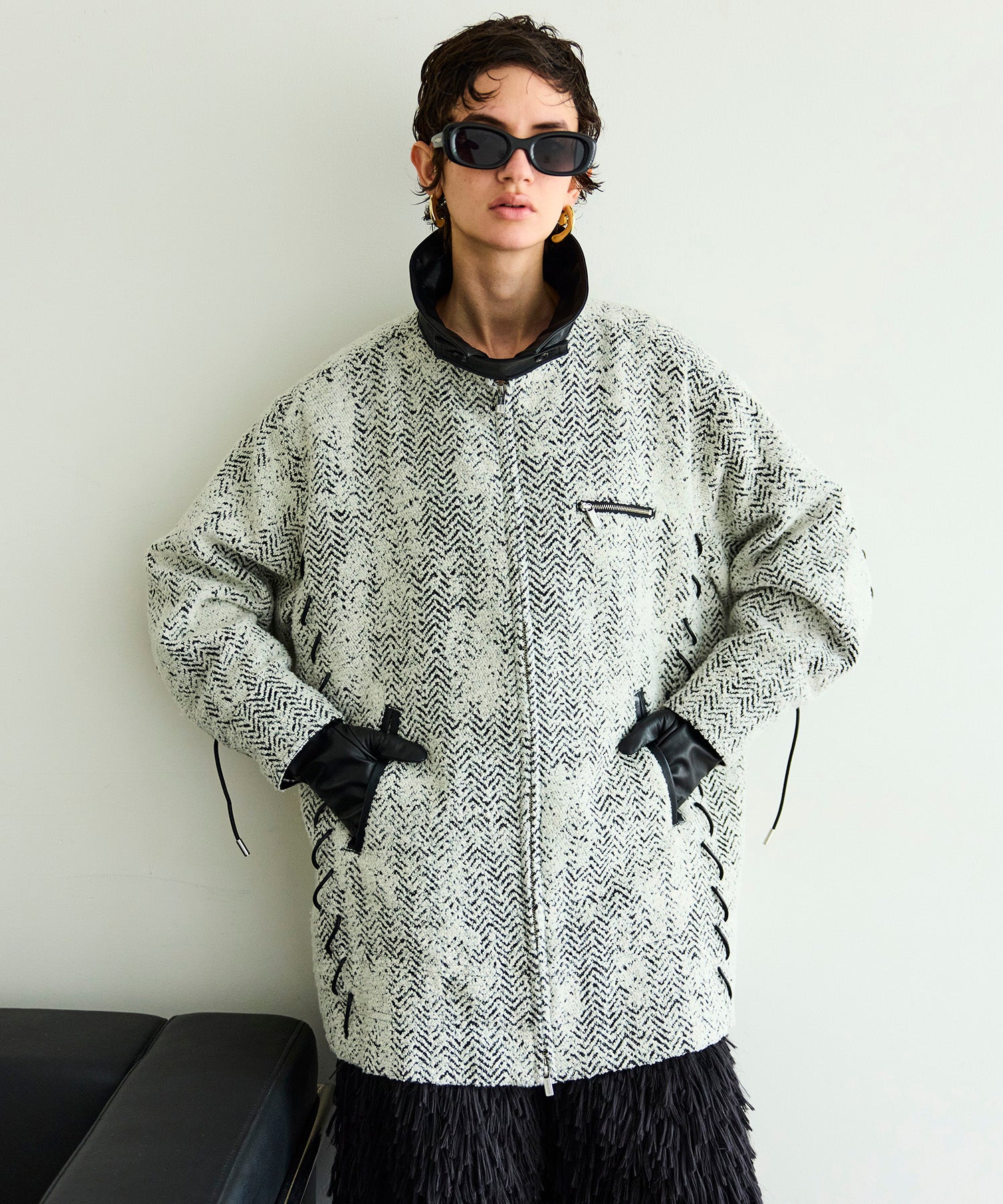 SALE】Lace Up A-line Coat