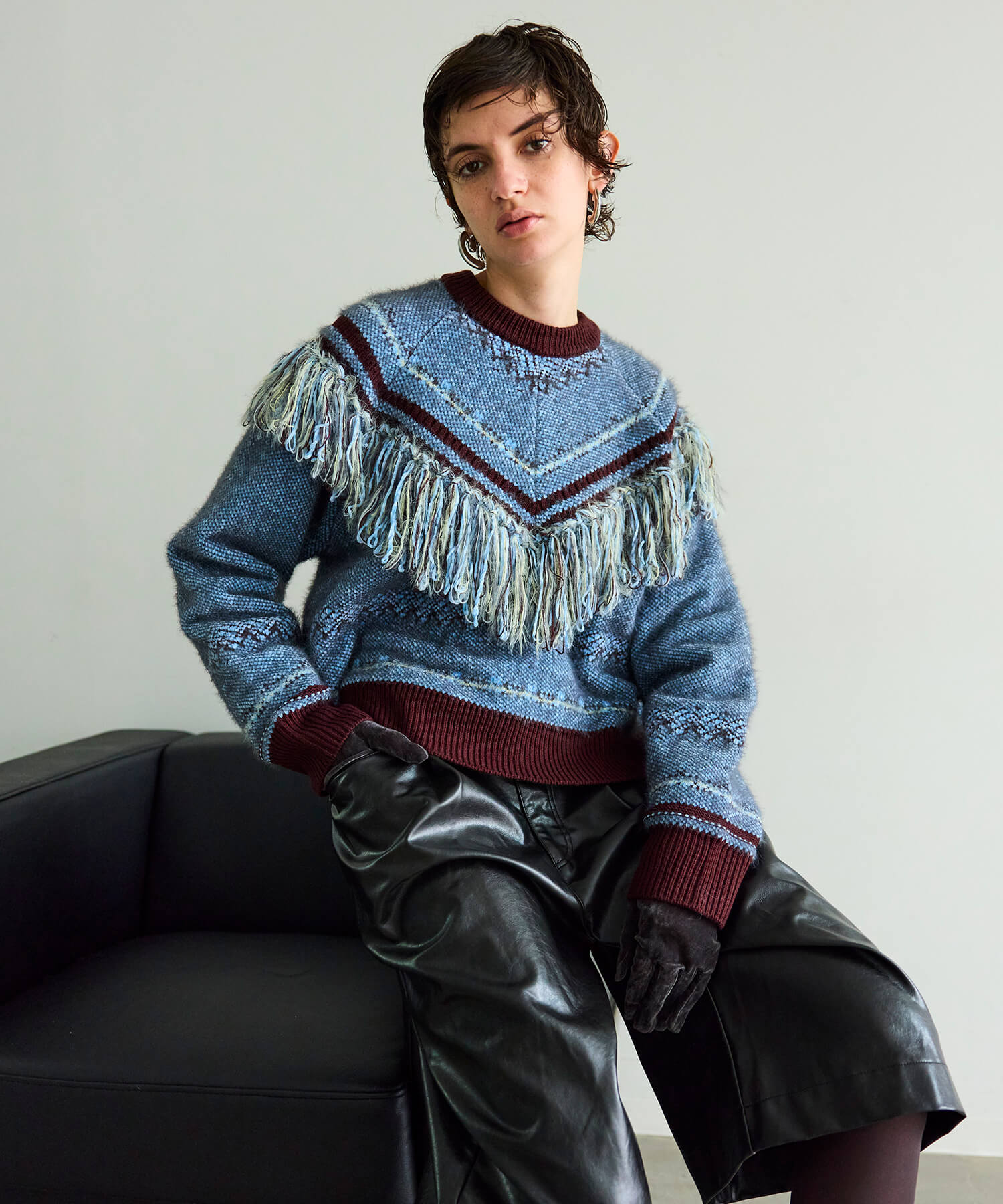 MAISON SPECIAL メゾンスペシャル フリンジシャツ Fringe Feather Knit