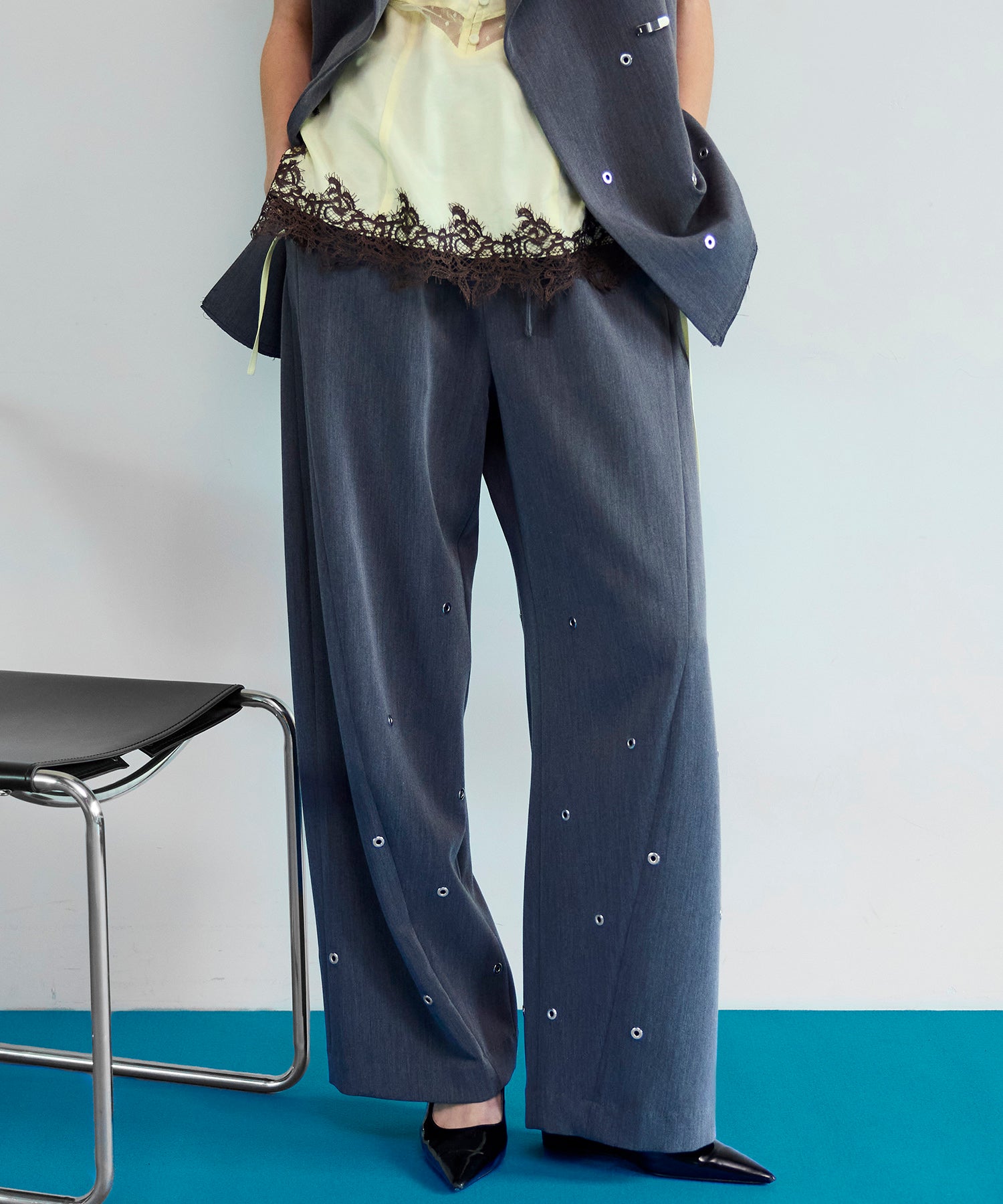 Eyelet Tuck Pants