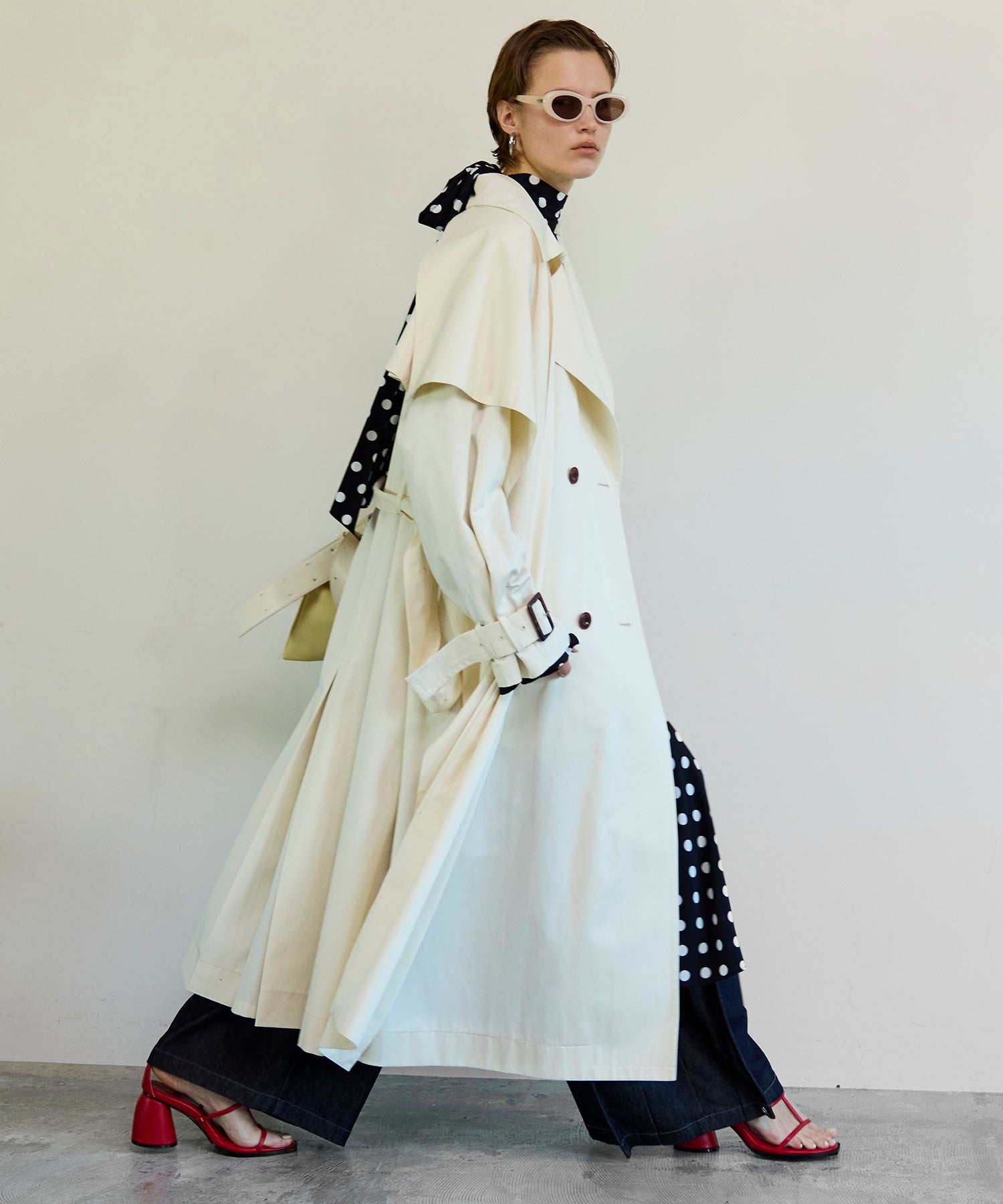 ジャケット・アウター MAISONSPECIAL Drape Scarf LongTrenchCoat Drape Scarf Long Trench Coat