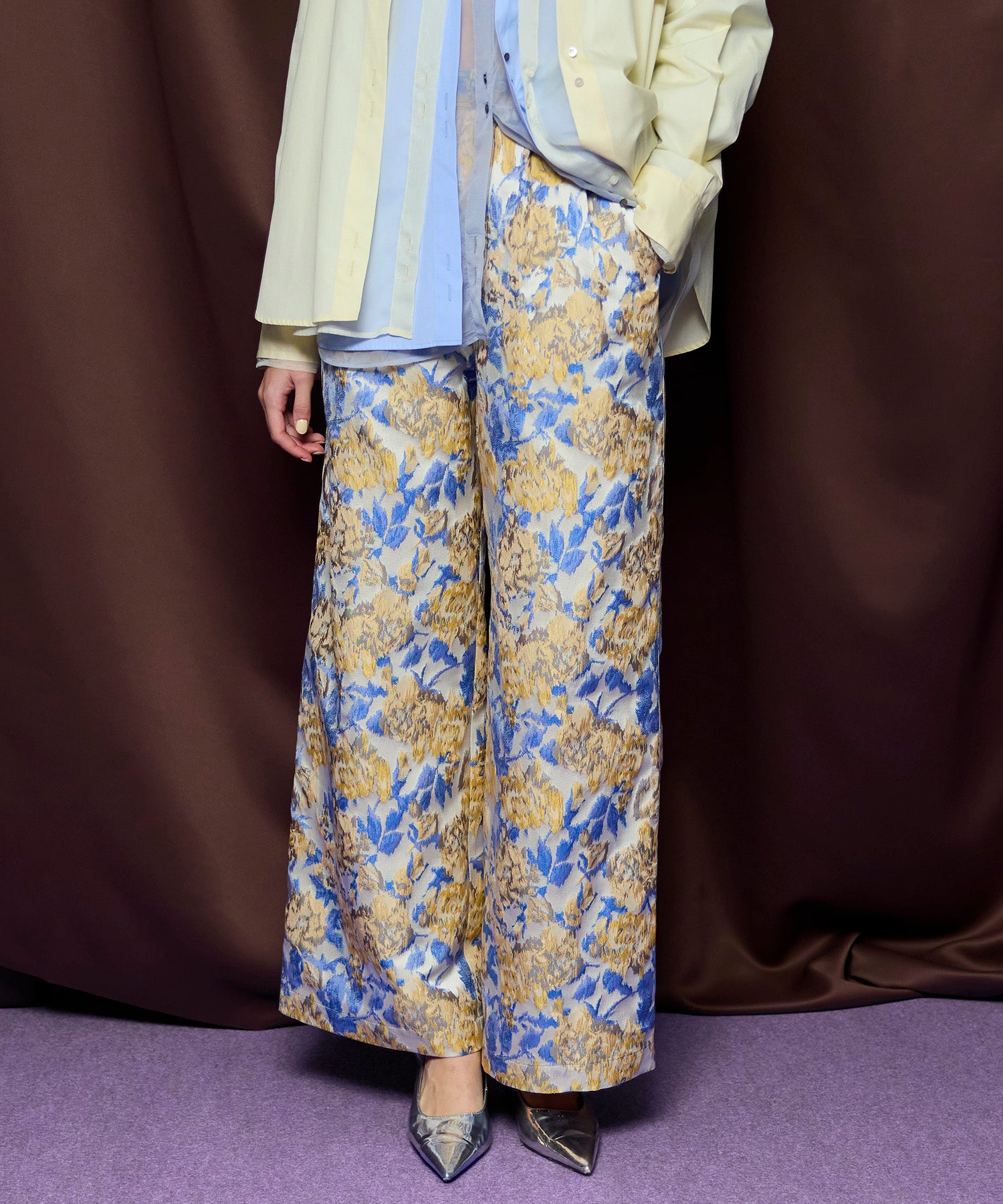 Flower Jacquard Pants