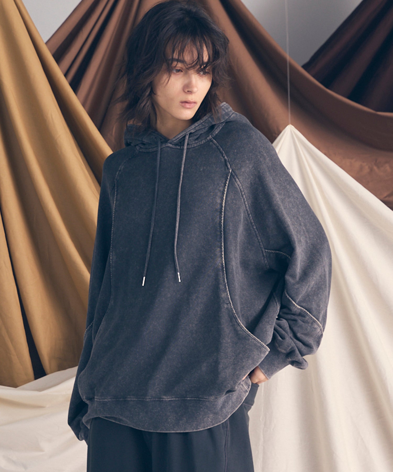 新品未使用STONE  PULL OVER HOODIE Cashmere Cotton Sweat Pullover Hoodie