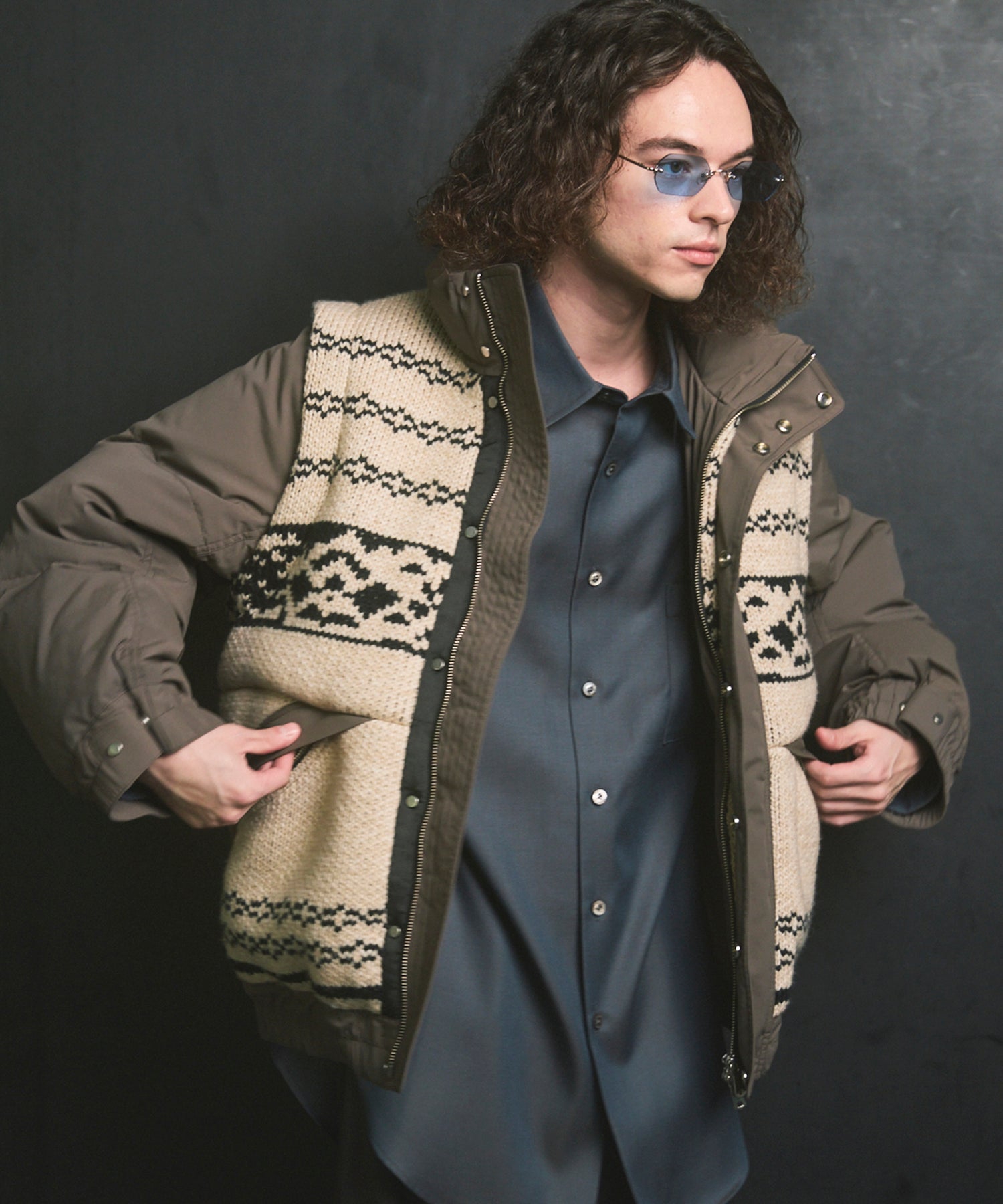 Knit-switched Prime-Over Down Jacket