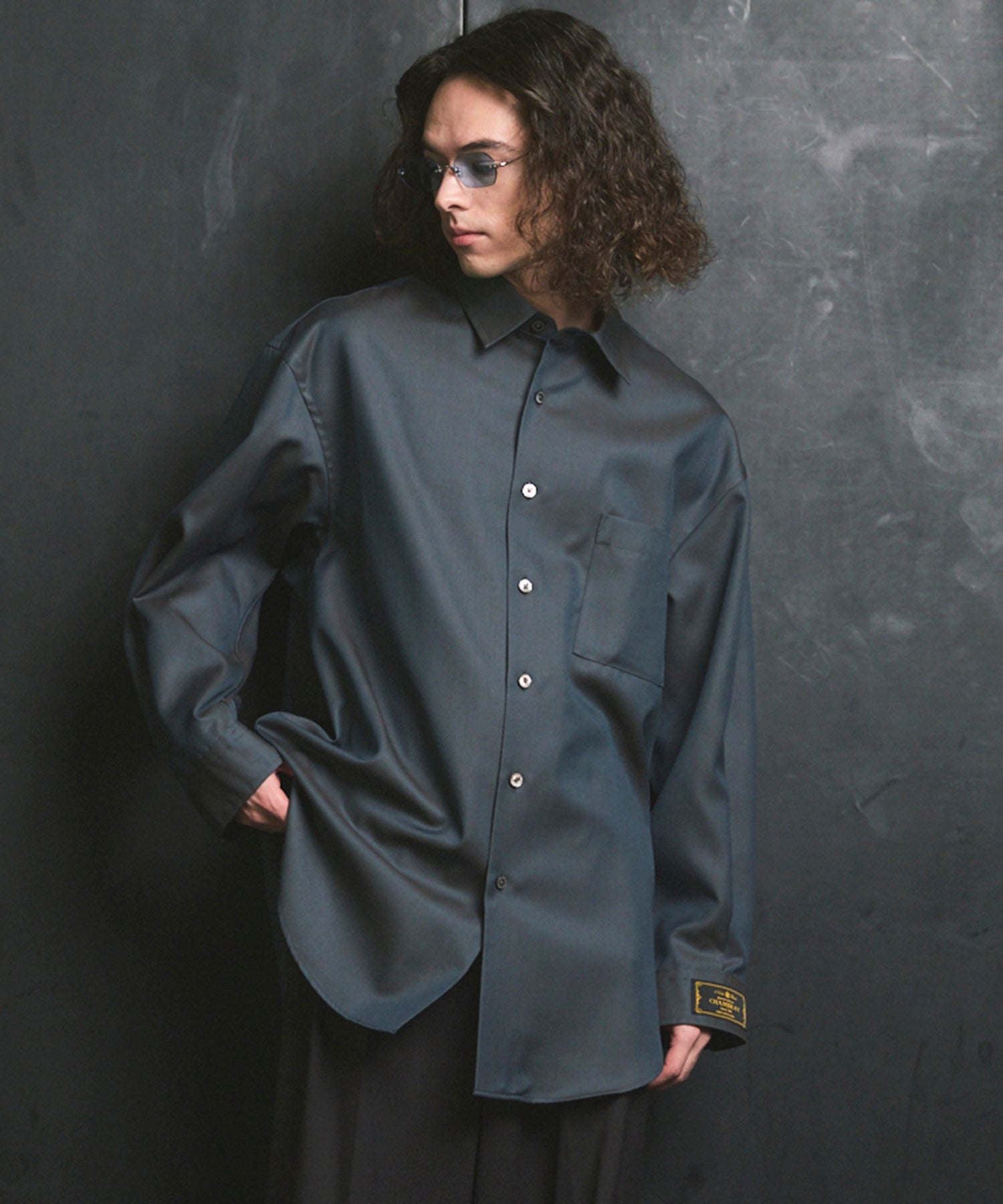 4 Colors Chambray Washable Wool Prime-Over Regular Collar Shirt Coat