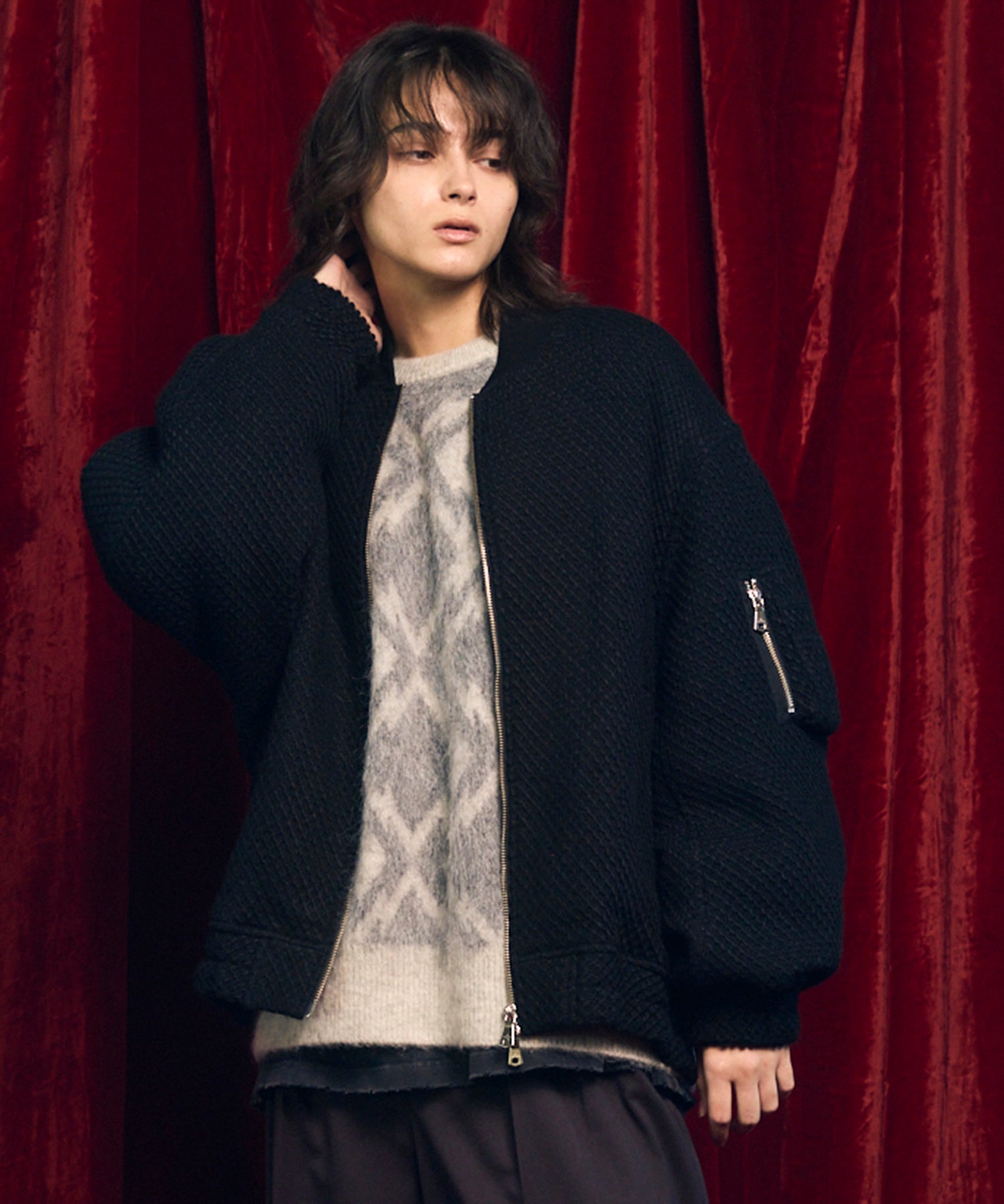 Italian Dead Stock Fabric】プライムオーバーMA-1ボンバージャケット