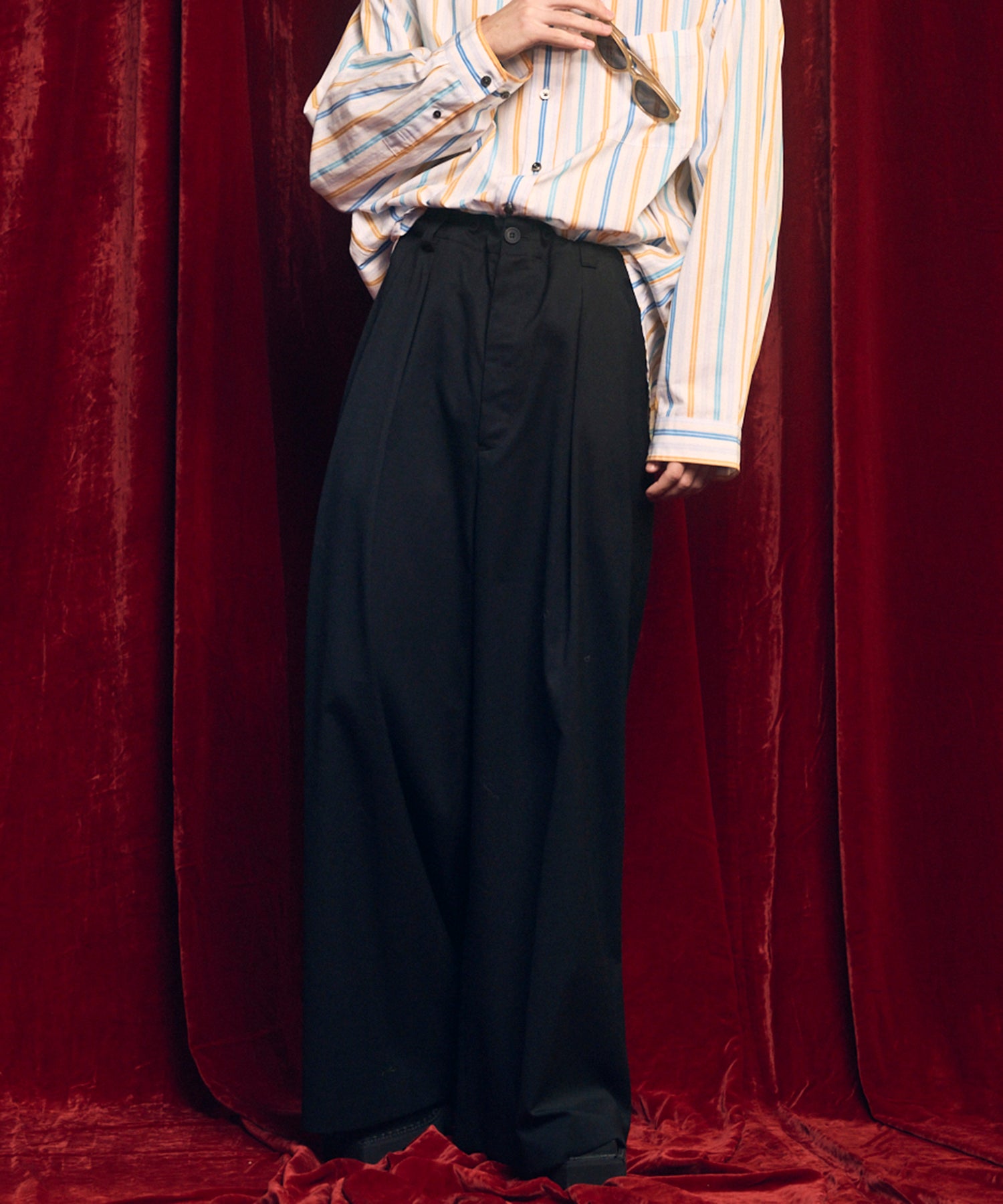 パンツ Wool mix semi baggy slacks Casper John（キャスパージョン） スラックス Wool mix semi baggy
