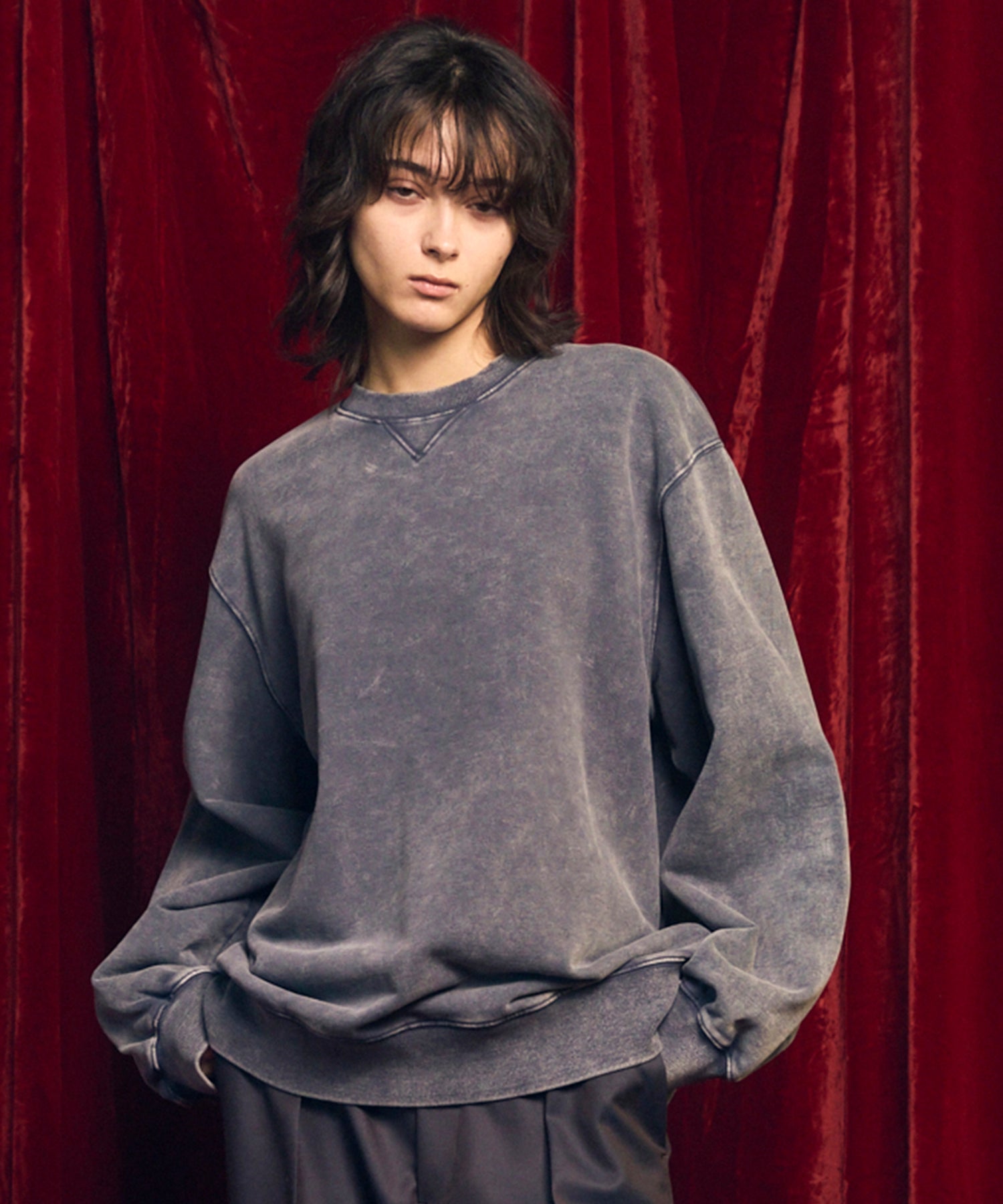 ONE-MILE WEAR】Prime-Over Crew Neck Fade Sweat Pullover