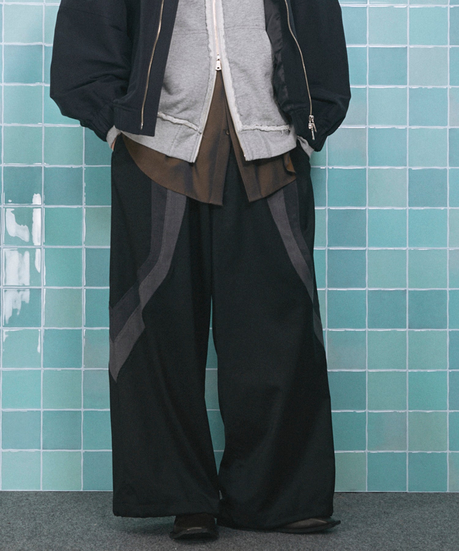 Wool Mixed Prime-Wide Track Pants