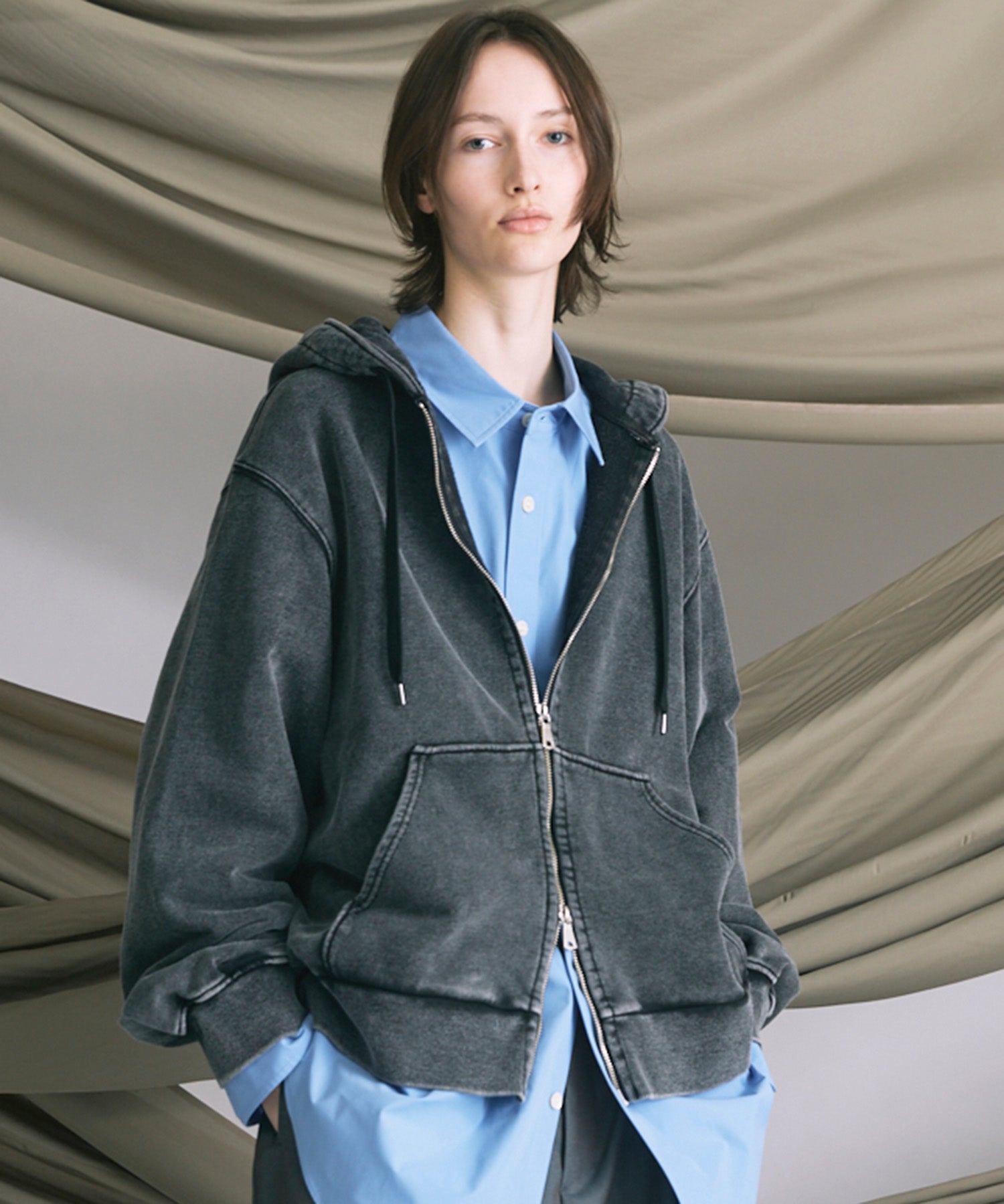 ONE-MILE WEAR】Prime-Over Fade Zip Hoodie