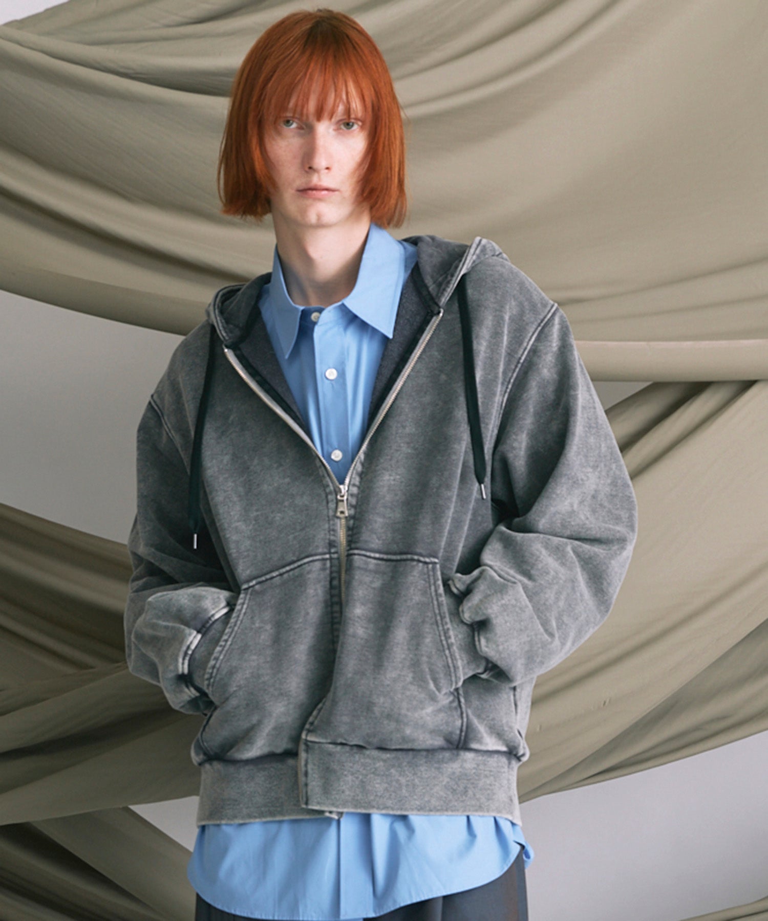 ONE-MILE WEAR】Prime-Over Fade Zip Hoodie