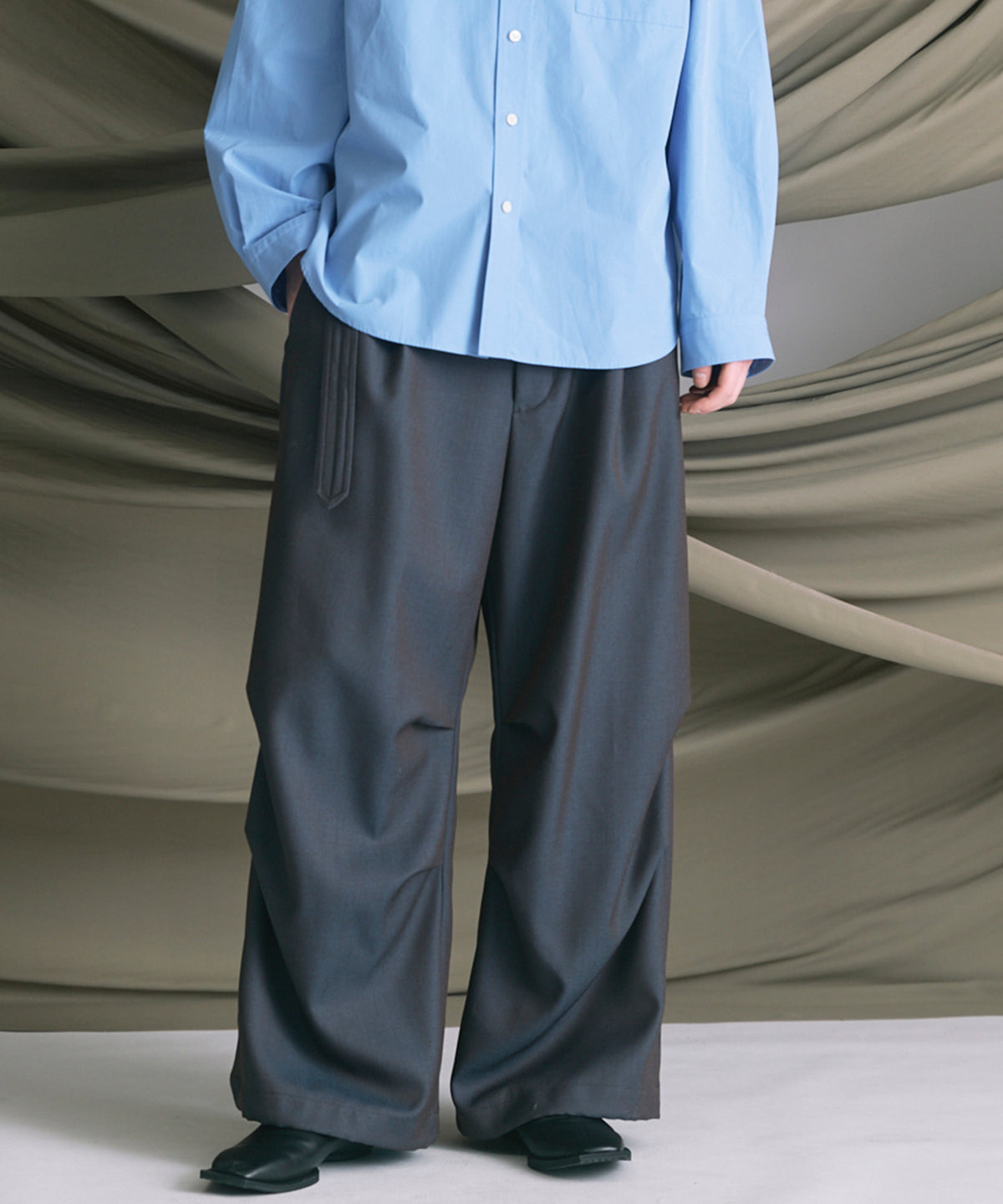 4 Colors Chambray Washable Wool Prime-Wide Snow Pants