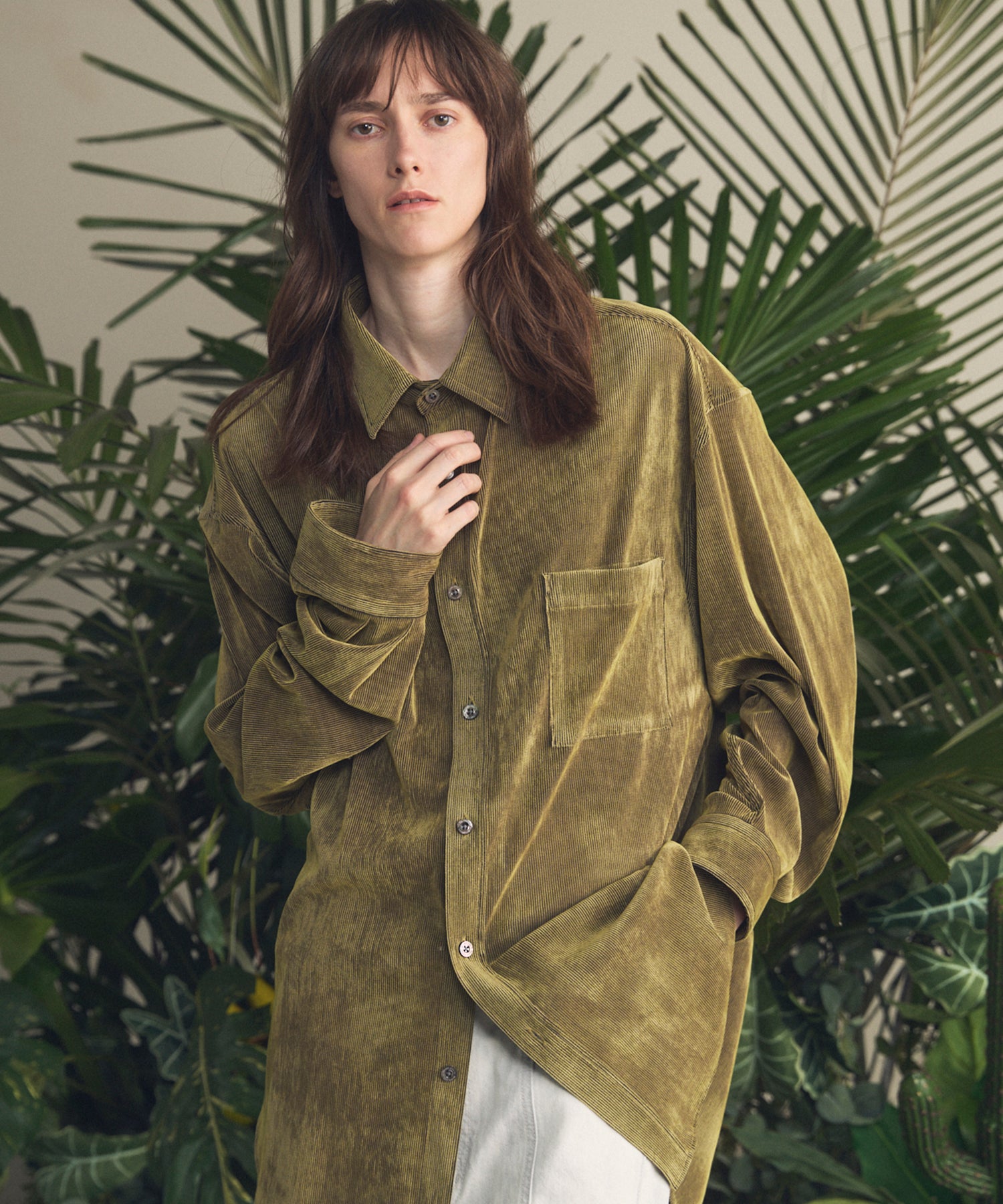 トップス Prime-Over Regular Collar Shirt Coat Italian Dead Stock Fabric】Prime-Over Regular Collar Shirt Coat