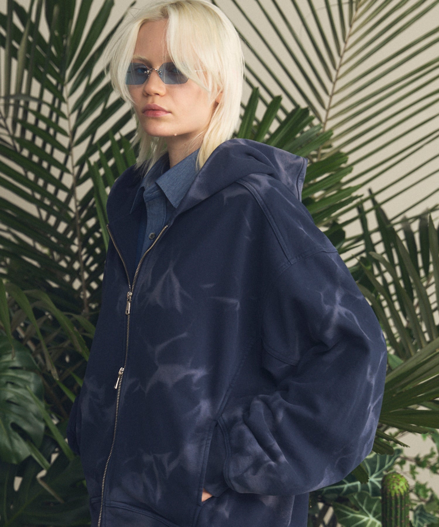 Sun-fade Prime-Over Sweat Zip Hoodie