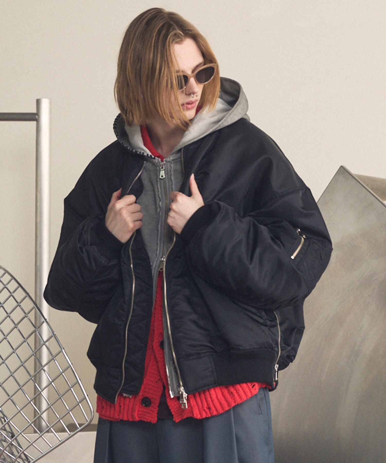 Prime-Over Nylon MA-1 Bomber Jacket