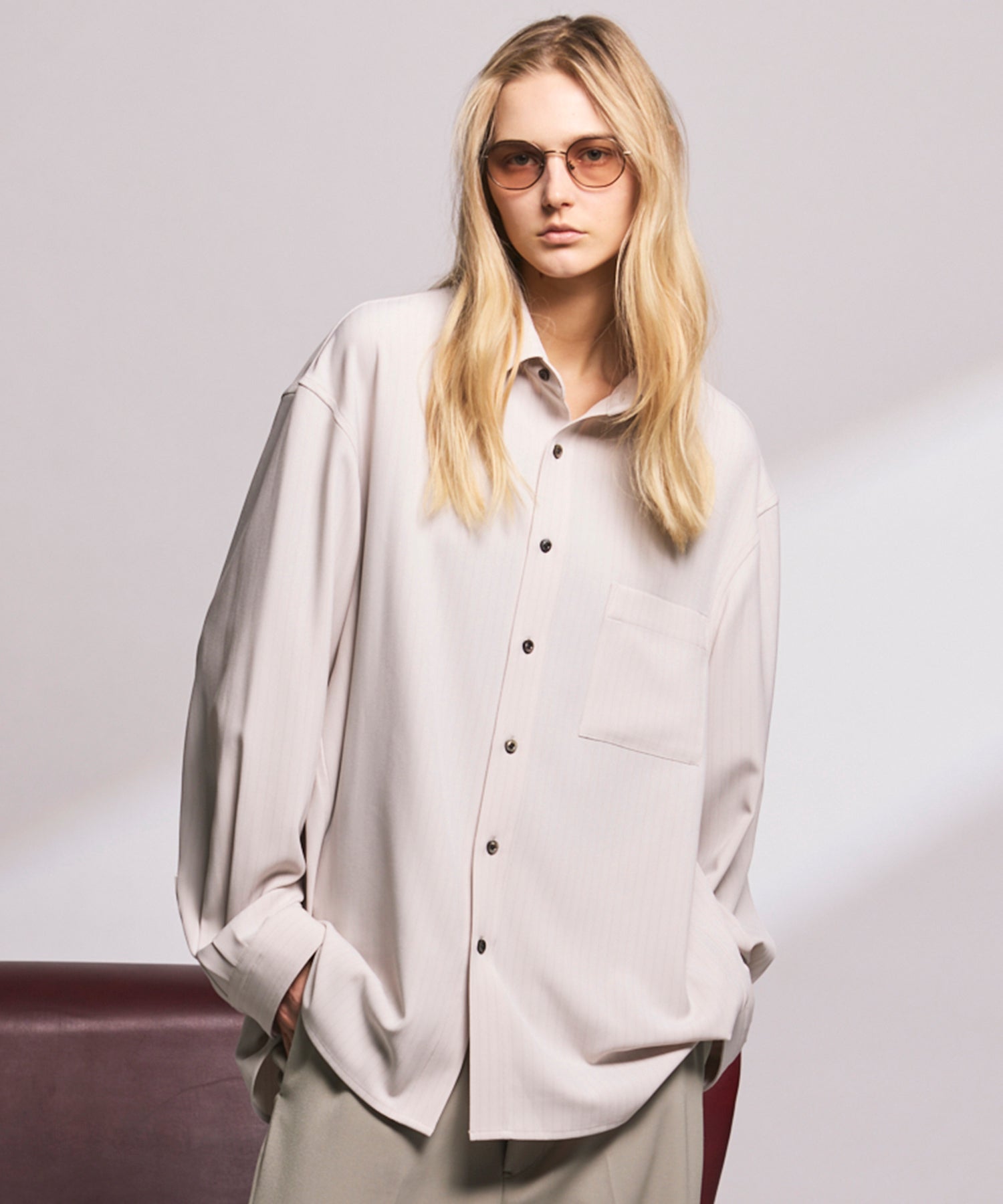 フリーレンストライププライムオーバーレギュラーシャツ　メゾンスペシャル Frieren Stripe Prime-Over Regular Collar Shirt