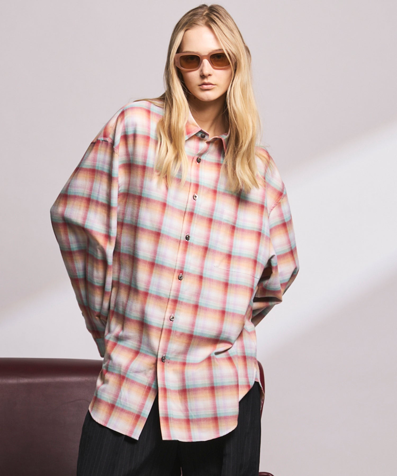 Italian Dead Stock Fabric】Prime-Over Maxi Regular Collar Shirts Coat