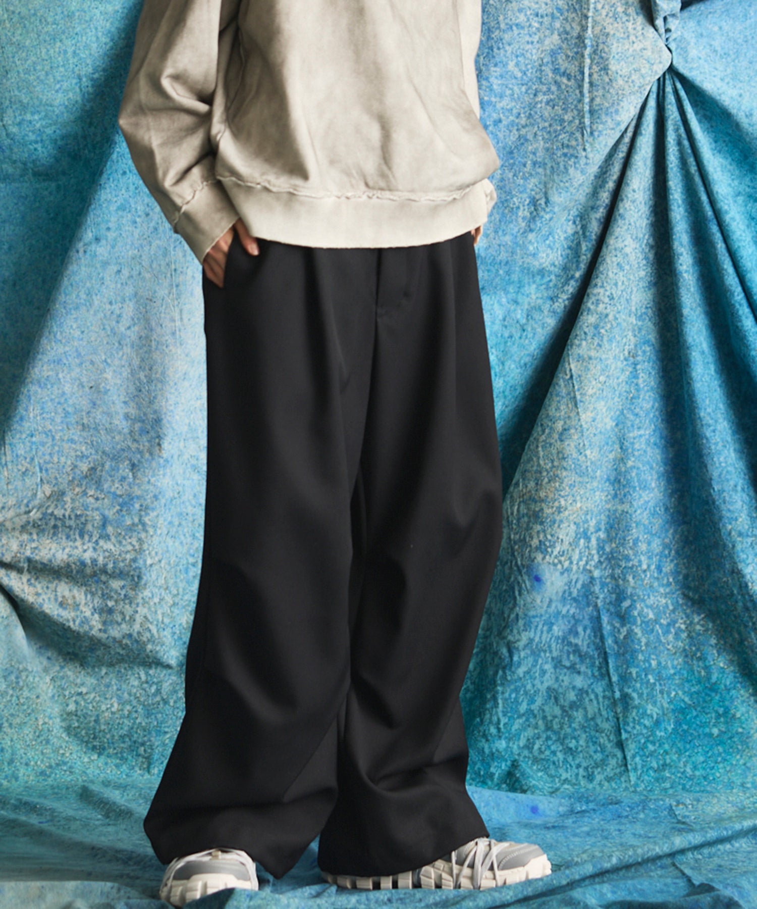 メゾンスペシャル　シャンブレー　ワイドパンツ 4 Colors Chambray Washable Wool Prime-Wide Snow Pants
