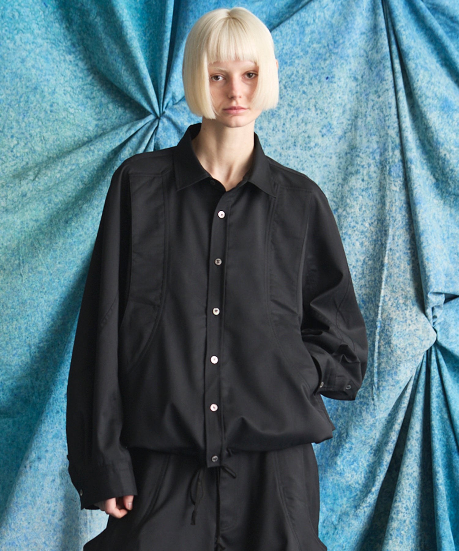 26SS PRE-ORDER】NISHIKAWA KEORI Prime-Over Wool Curve Shirt