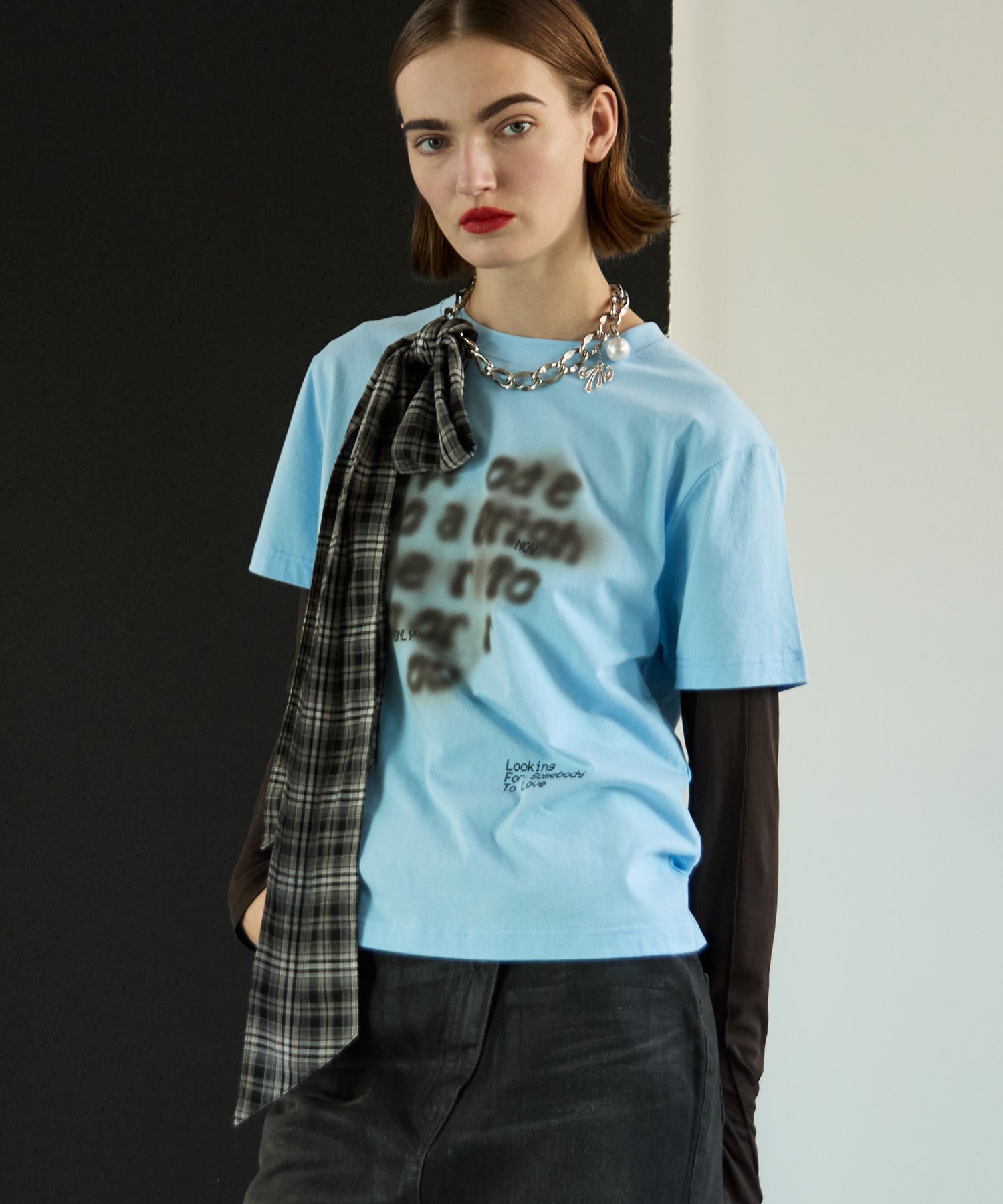 Maison Special レイヤードデザイン Tシャツ ホワイト/ブラック PRE-ORDER】Mesh Docking T-Shirt/メッシュドッキングTシャツ（Tシャツ