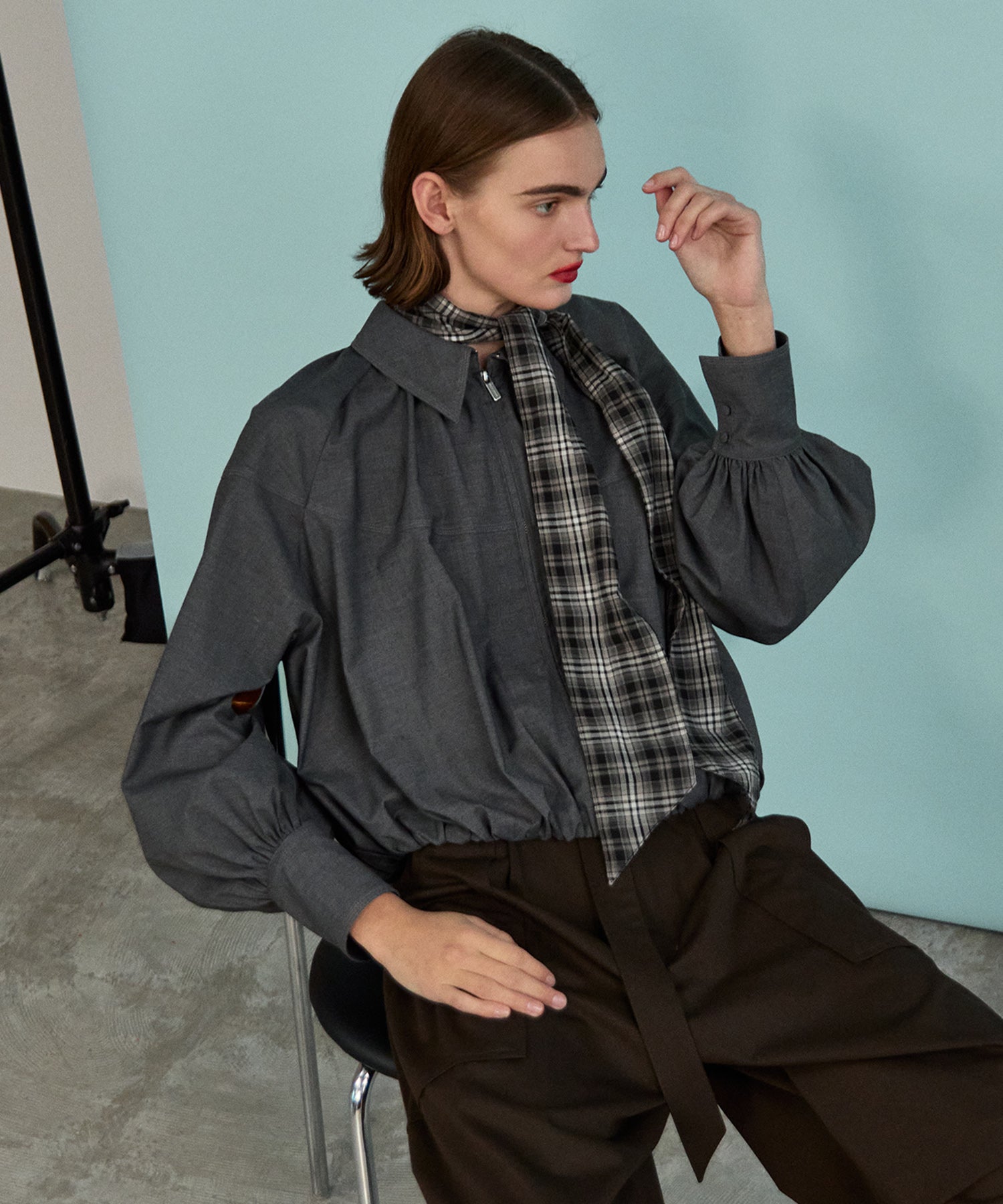 balloon zip shirt ミントグリーン Balloon Zip Shirt