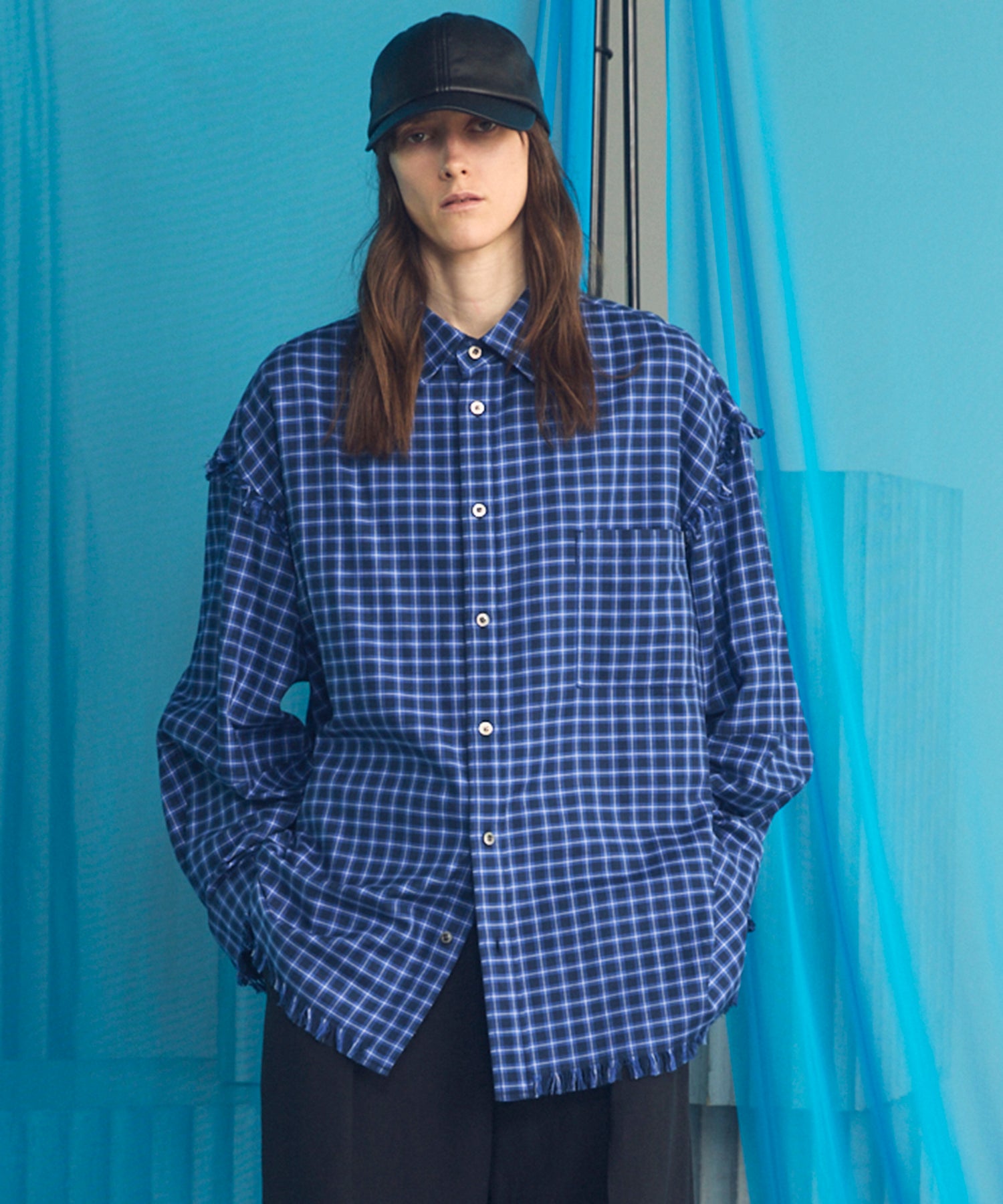 Italian Dead Stock Fabric】Prime-Over Regular Collar Cut-off Shirt